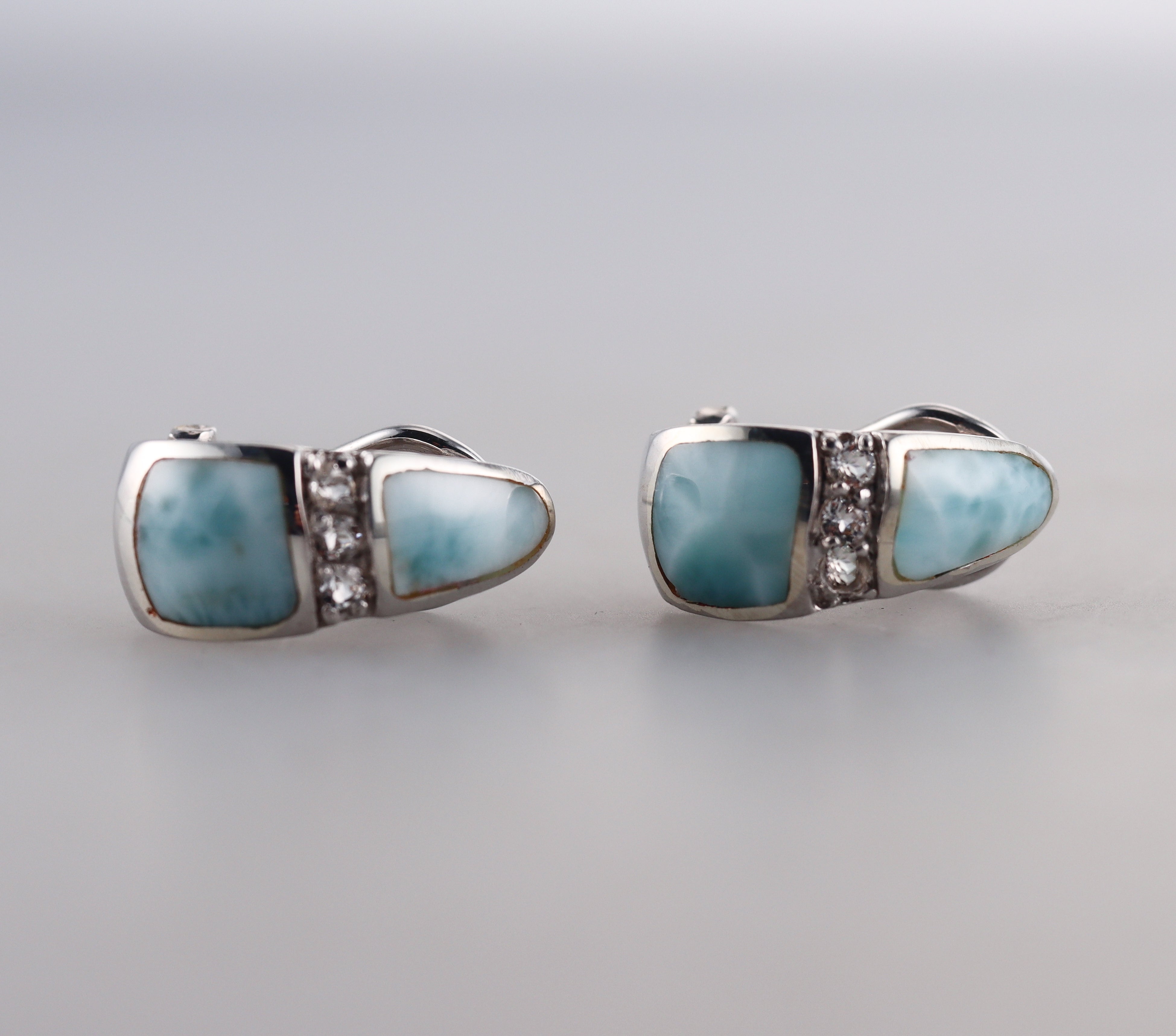 Marahlago Sterling Silver Marina Larimar Earrings #006 Retail $234
