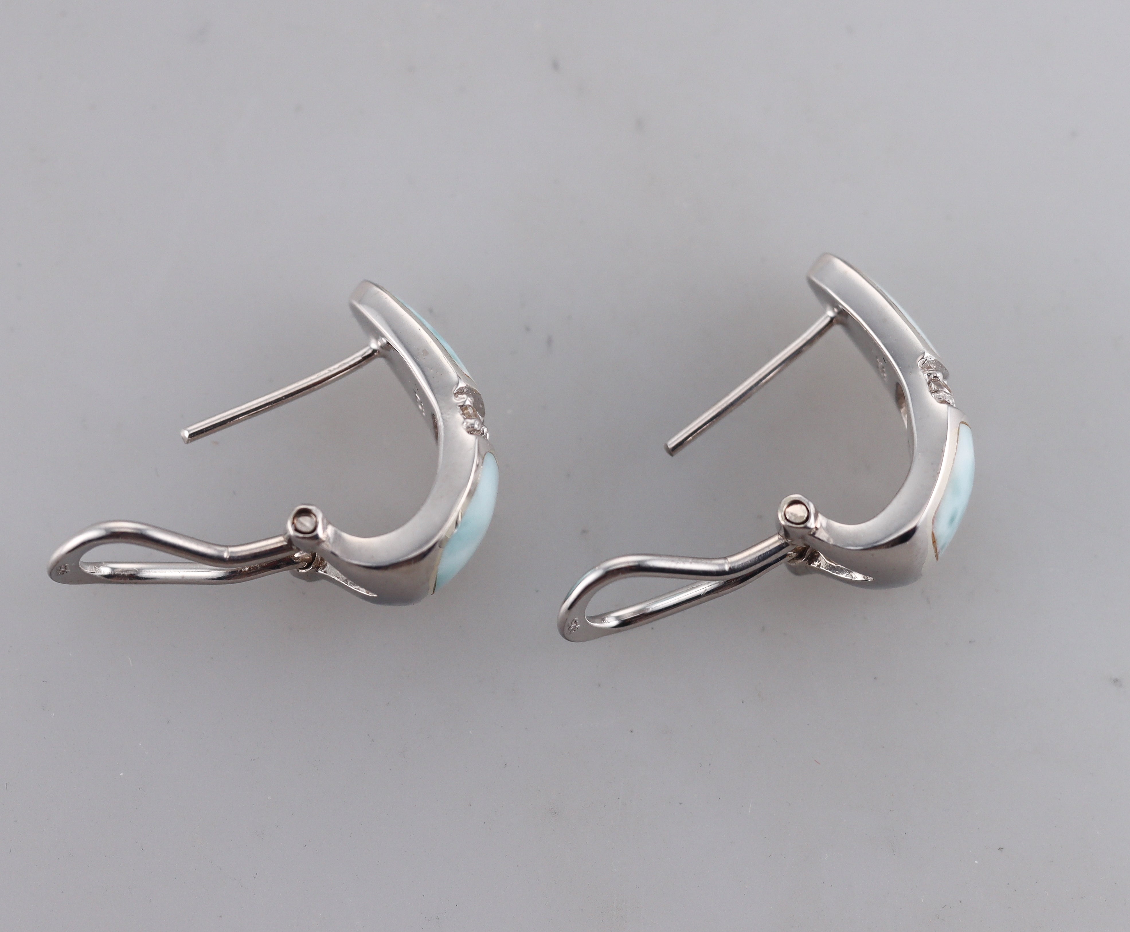 Marahlago Sterling Silver Marina Larimar Earrings #006 Retail $234