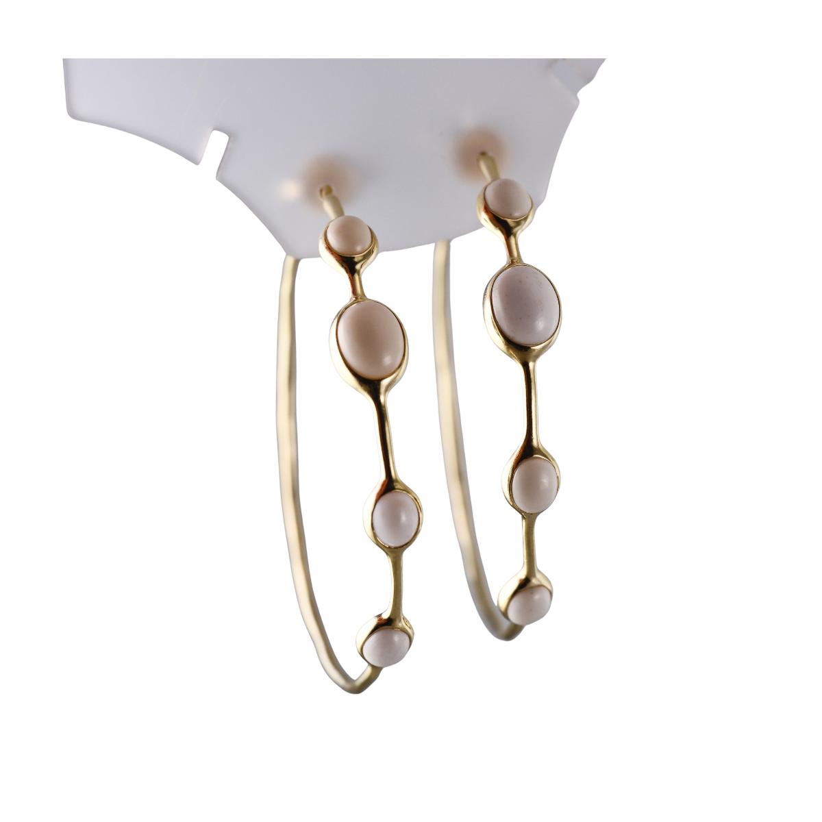 Ippolita 18k Gold White Agate Hoop Earrings