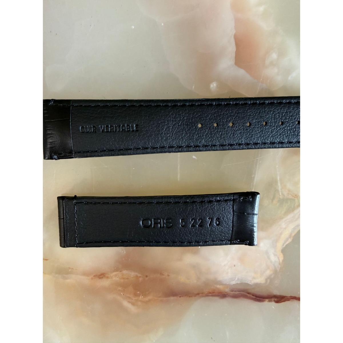 Authentic Oris Black Leather Watch Strap Band 22mm 5 22 76