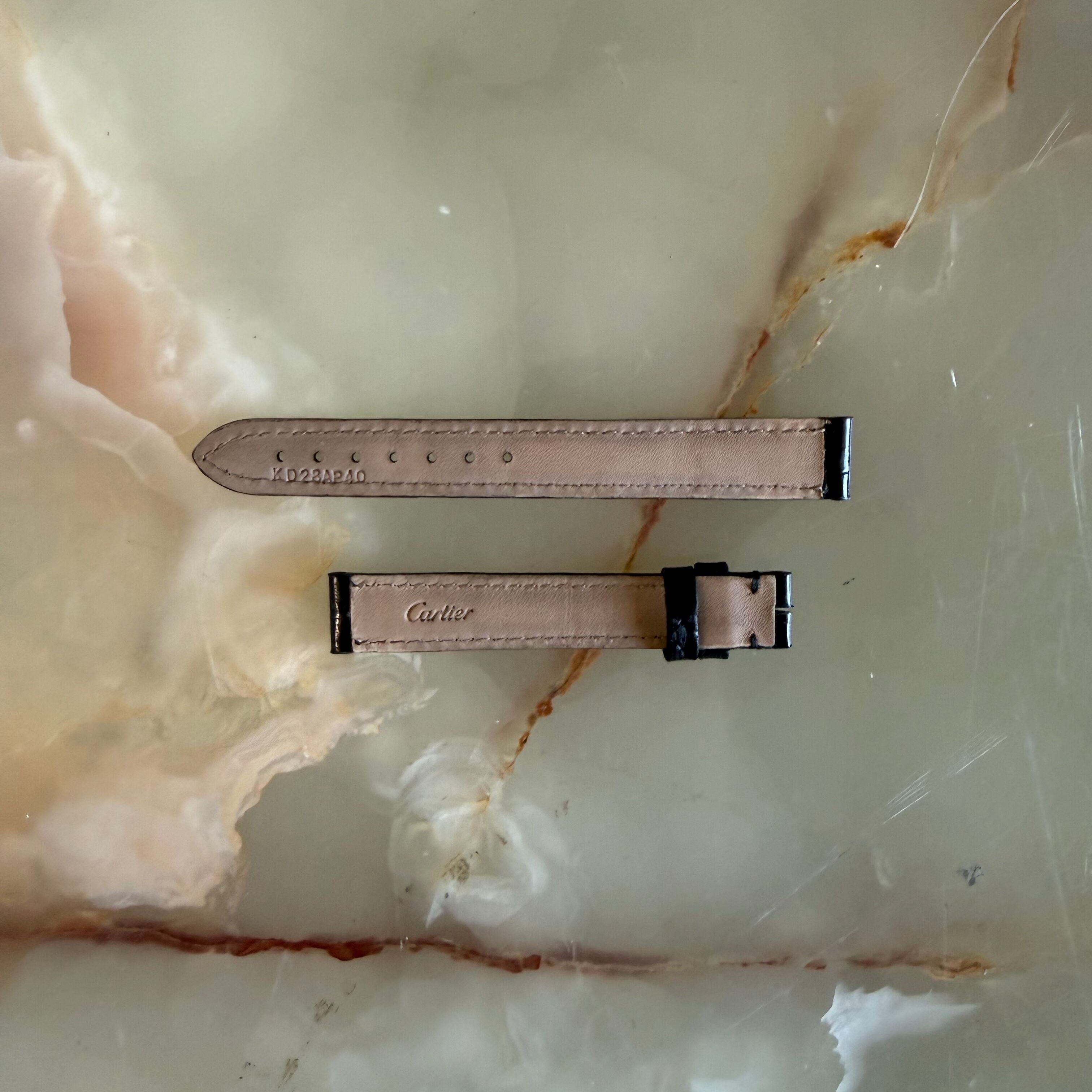 Authentic Cartier Black Alligator Watch Strap Band 13mm