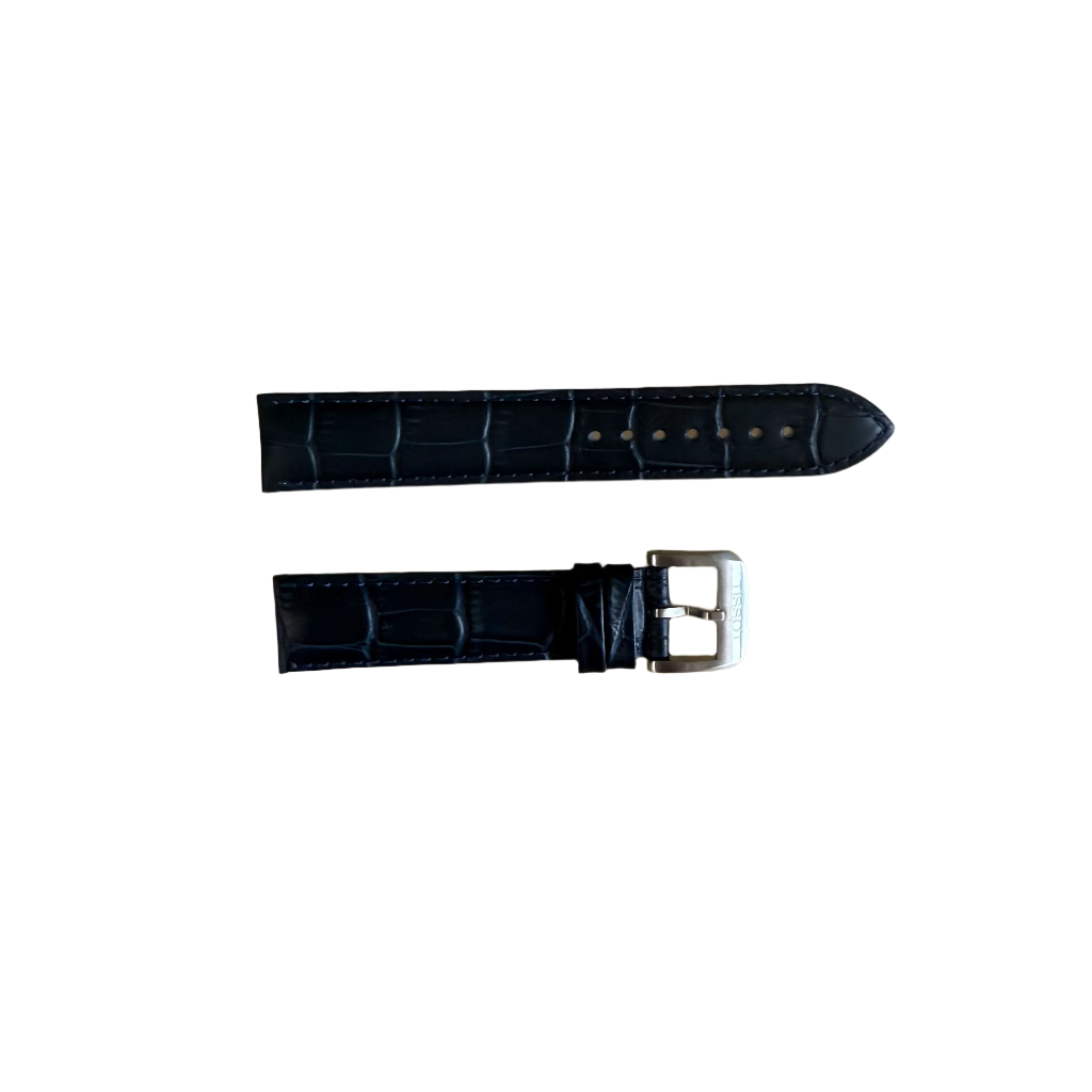 Authentic Tissot Blue Alligator Watch Strap Band 19mm w Buckle T600035386