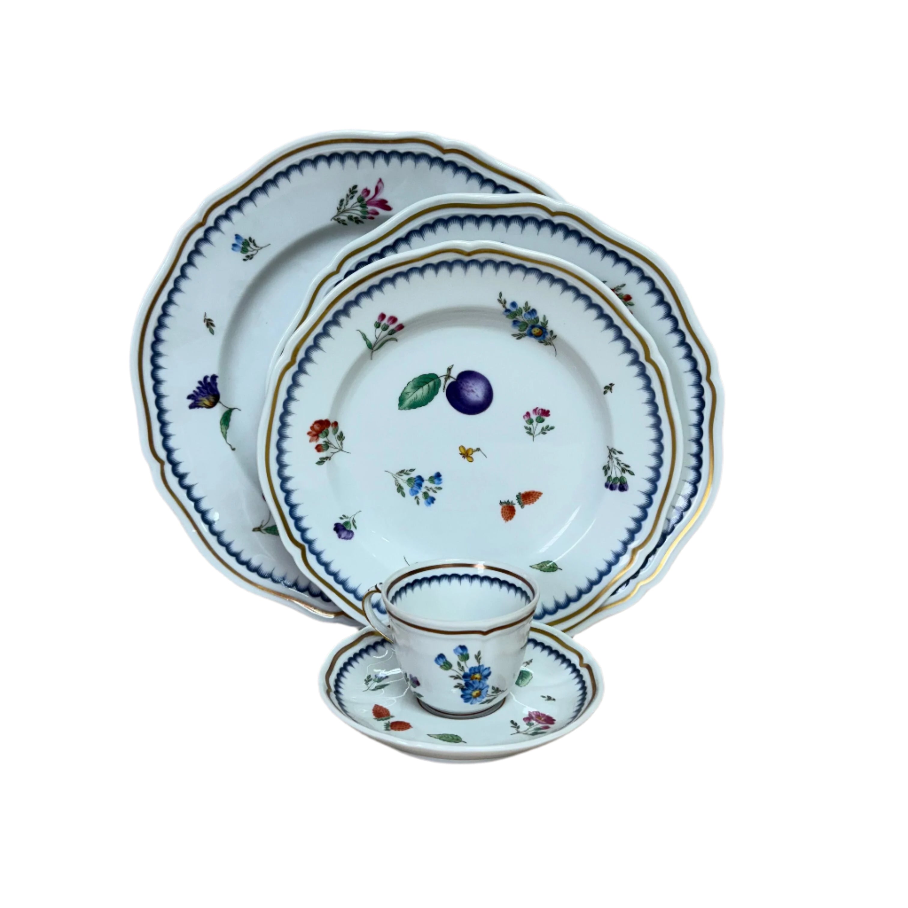 Richard Ginori Antico Doccia Italian Fruits 5 pc Dinner Place Setting