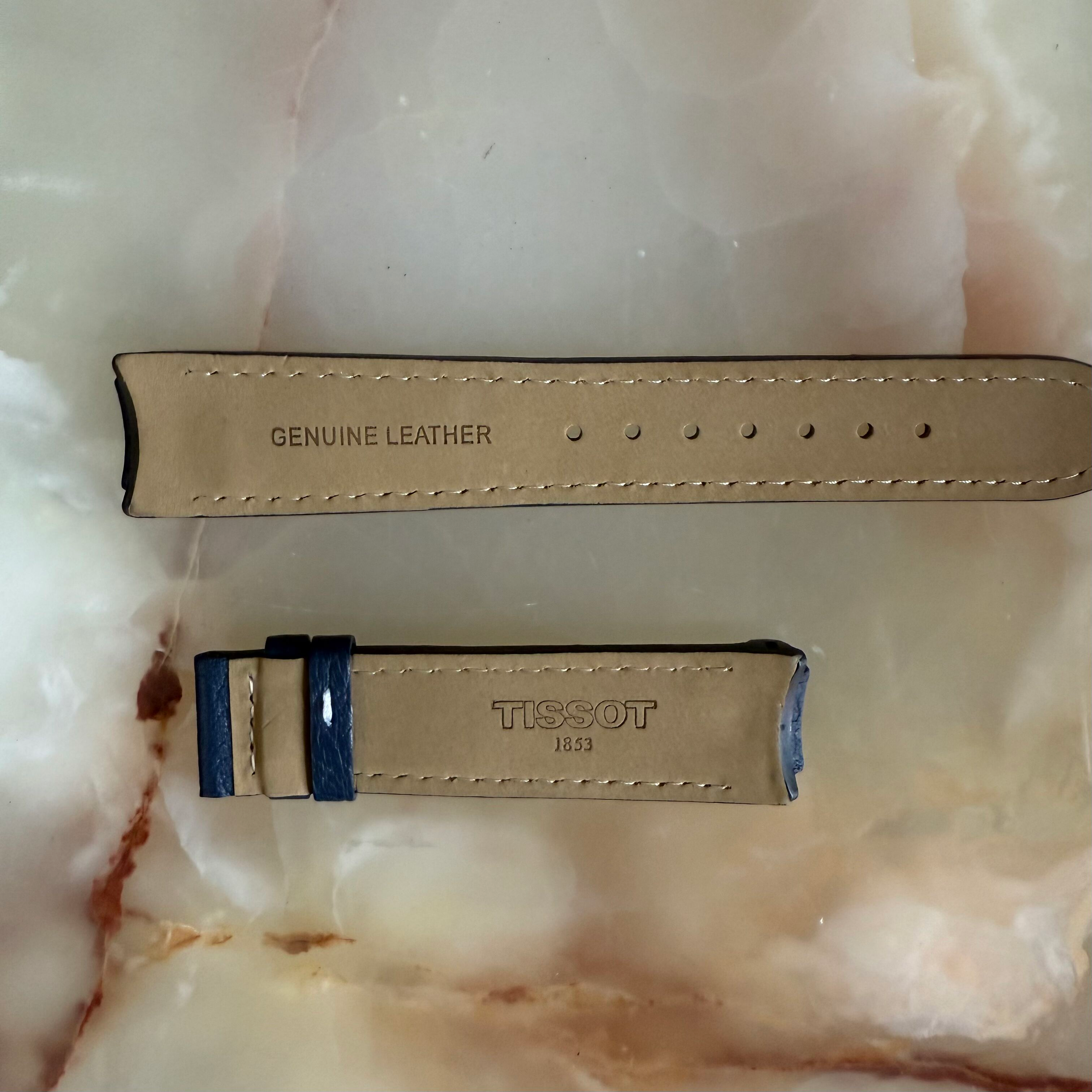 Authentic Tissot Blue Genuine Leather Watch Strap Band 20mm T6102791318