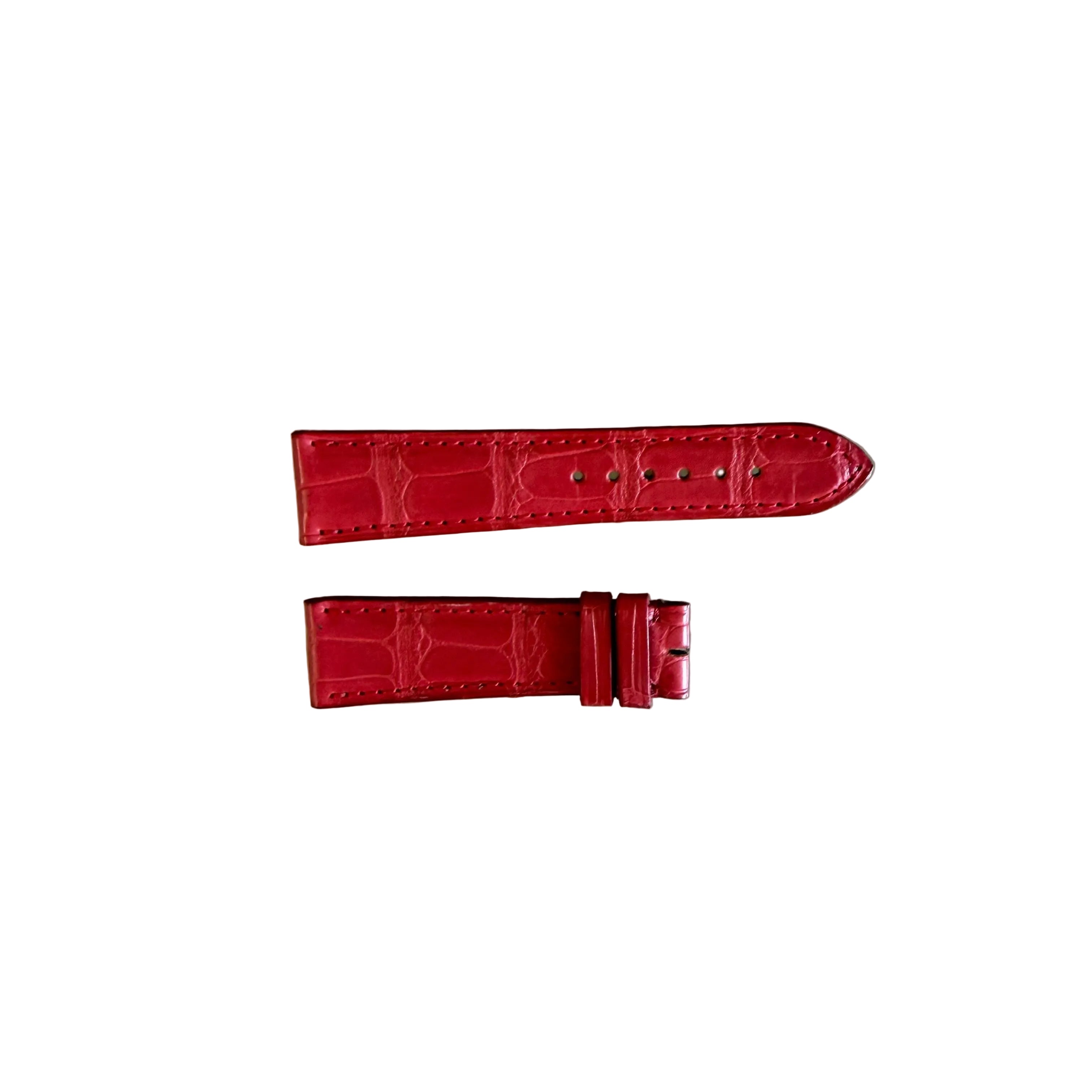Authentic Cartier Red Alligator Watch Strap Band 19mm KD20QL75