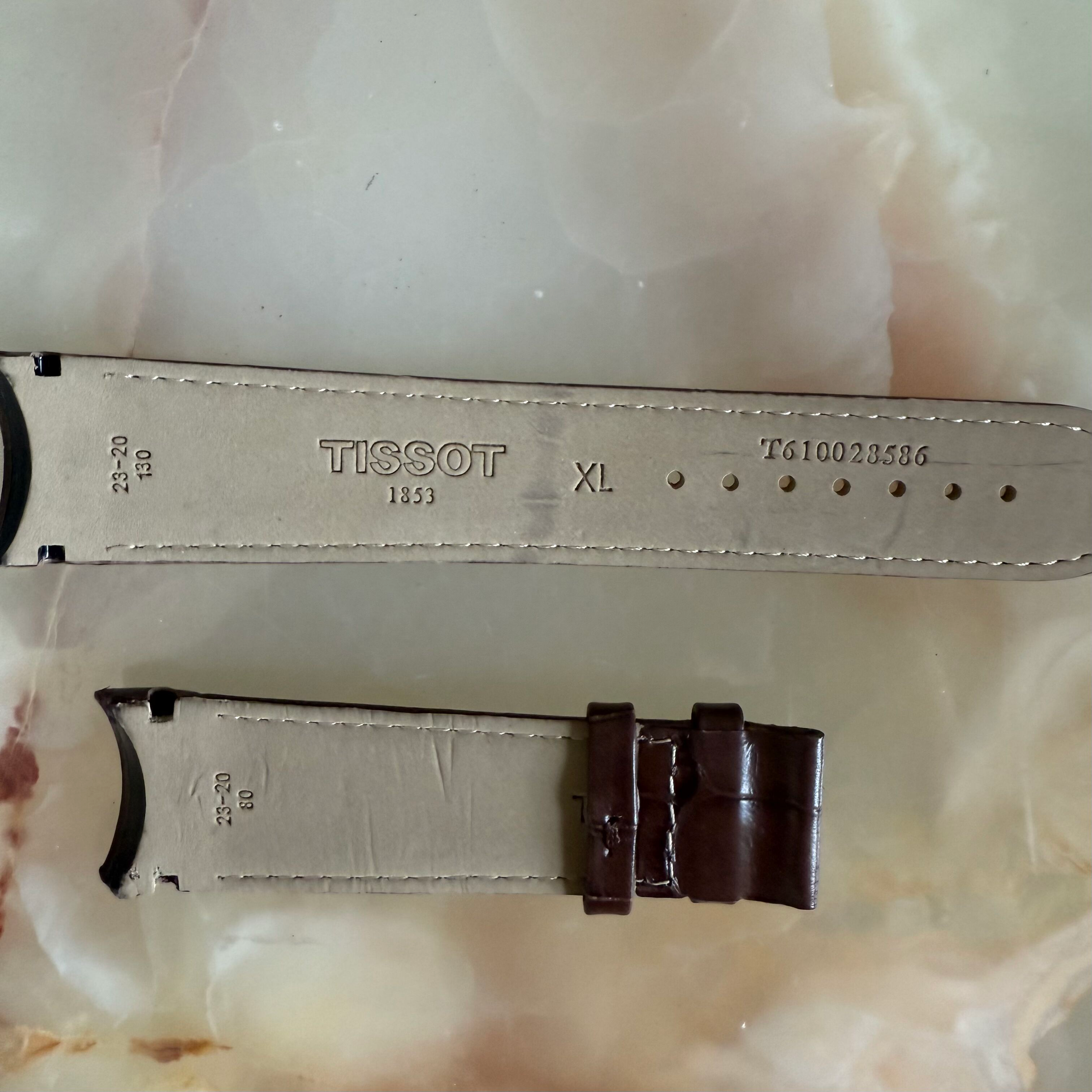 Authentic Tissot Brown Alligator Watch Strap Band 23mm T610028586