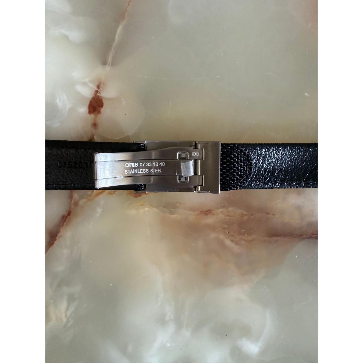 Authentic Oris Black Textile Watch Strap Band 20mm w Deployant Buckle 0752015