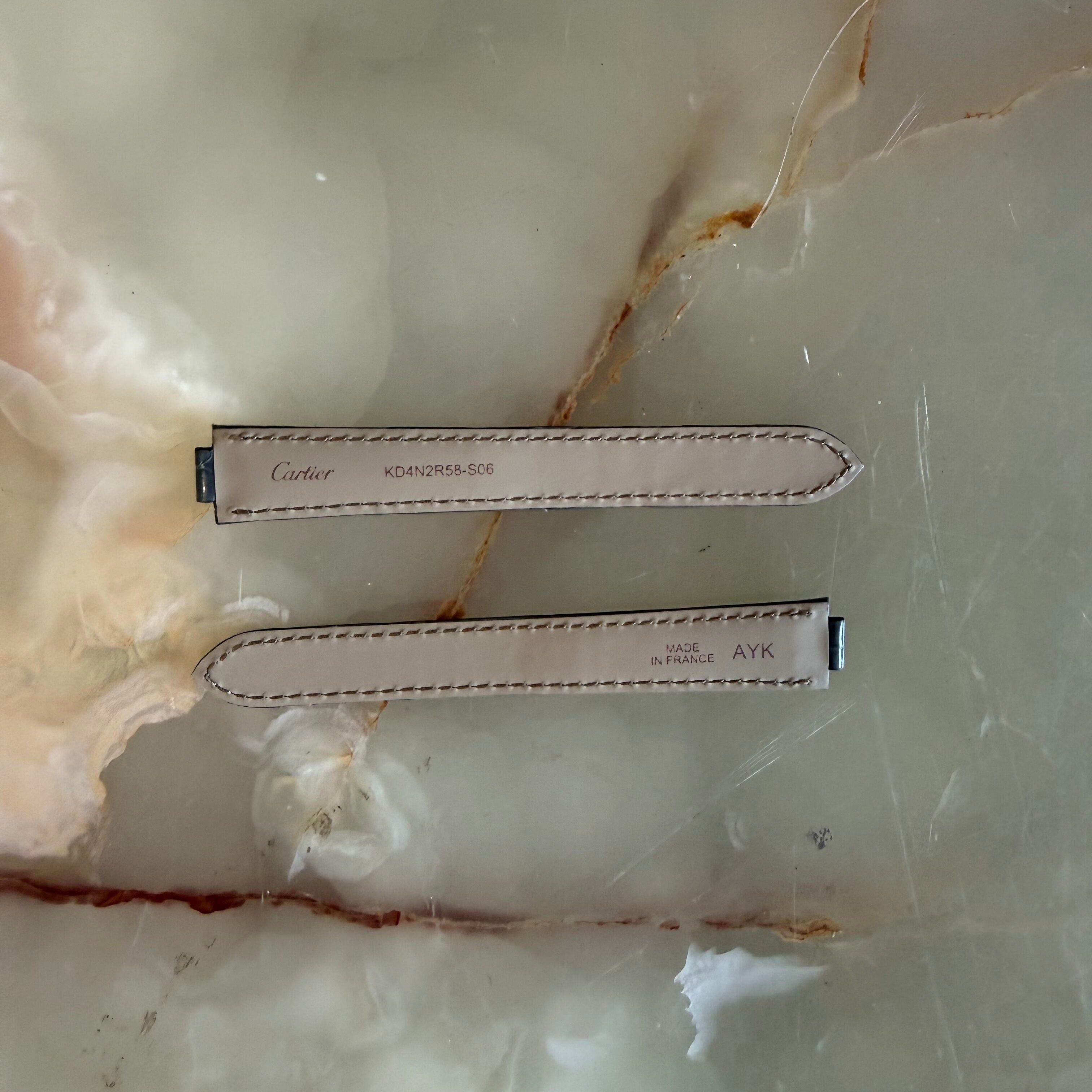 Authentic Cartier Ballon Bleu Grey Alligator Watch Strap Band 16mm KD4N2R58-S06