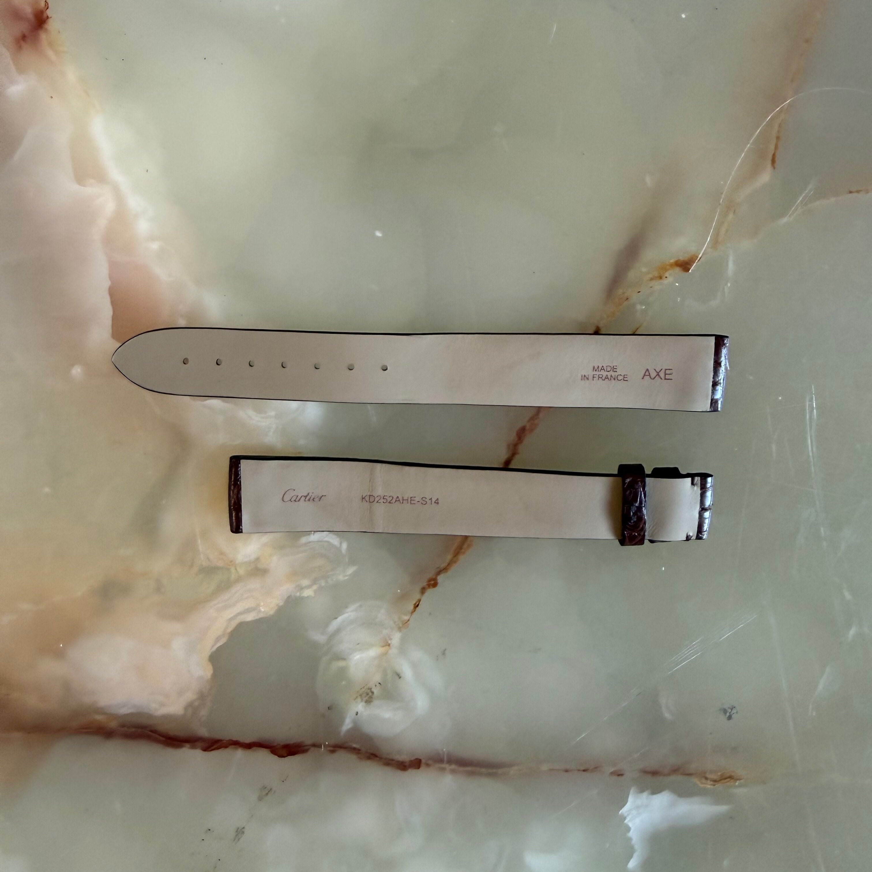 Authentic Cartier Brown Alligator Watch Strap Band 17mm KD252AHE-S14