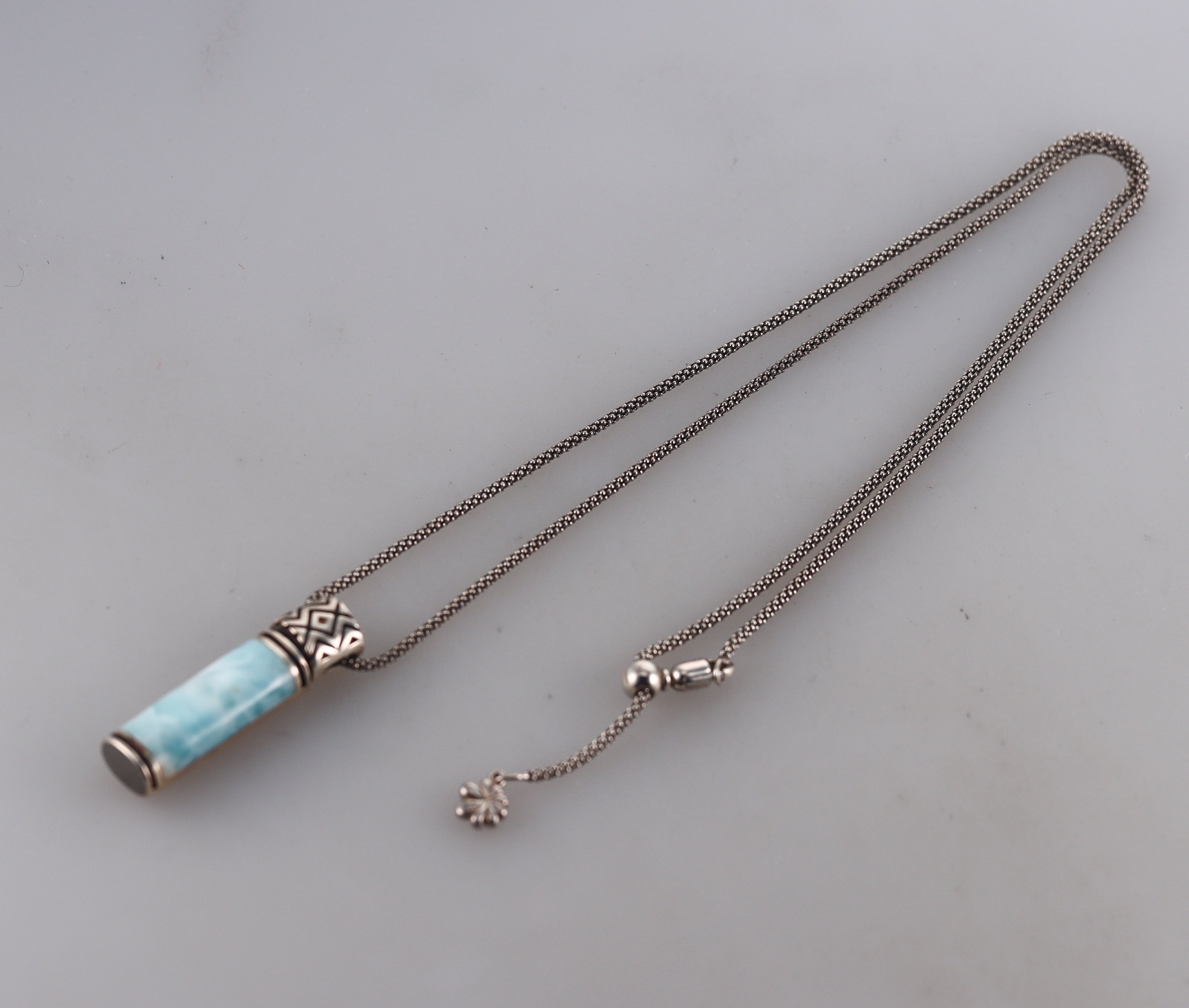 MarahLago Sterling Silver Larimar Pendant Necklace Retail $272 #035