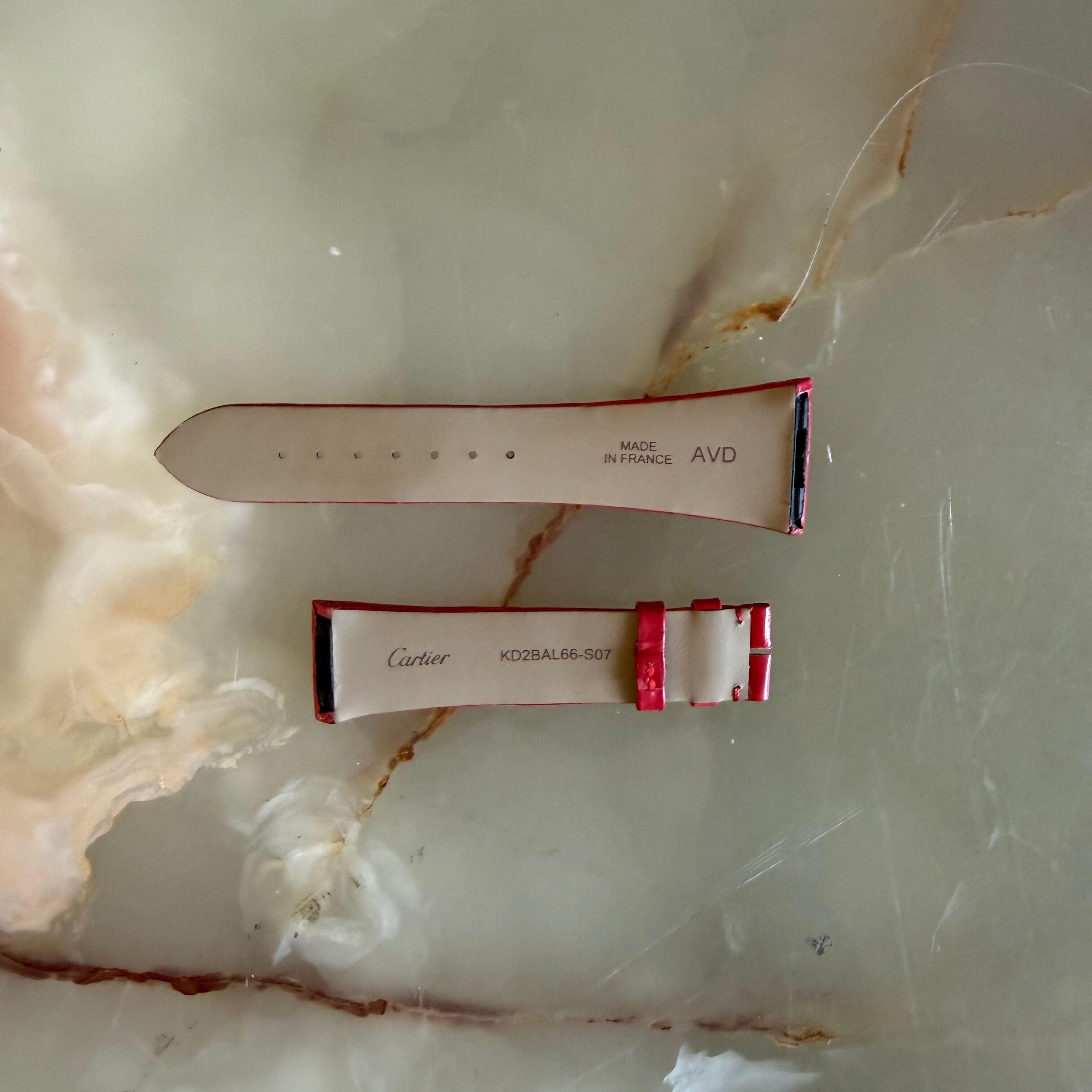 Authentic Cartier Red Alligator Quick Release Watch Strap Band 20mm KD2BAL66-S07