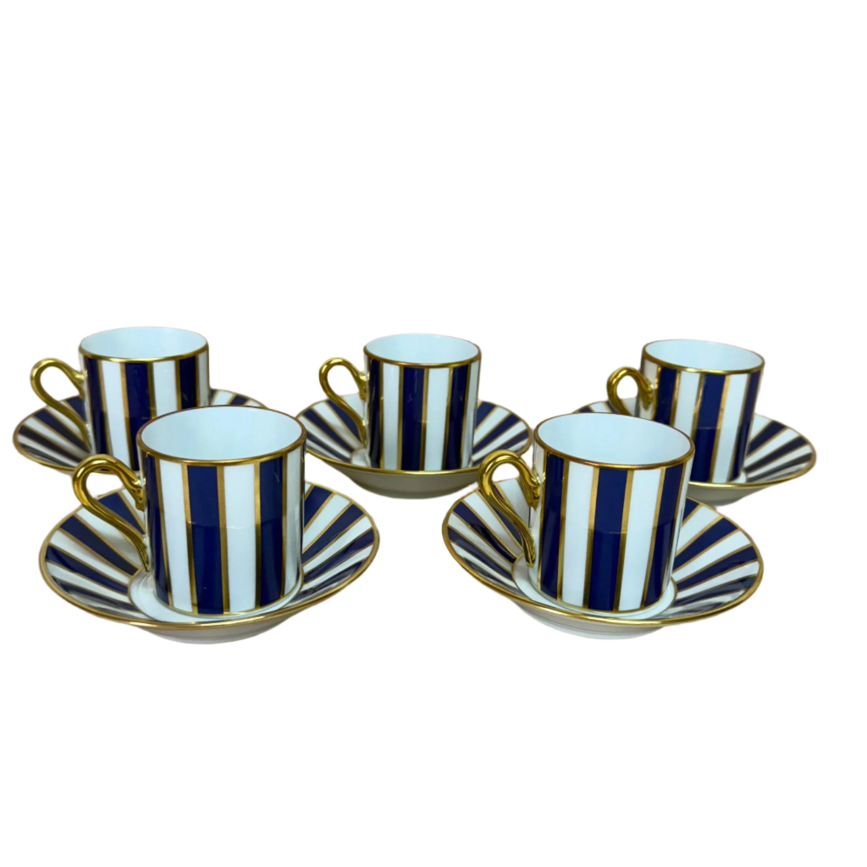 Richard Ginori Amadeus Blue Espresso Cup & Saucer Set of 5
