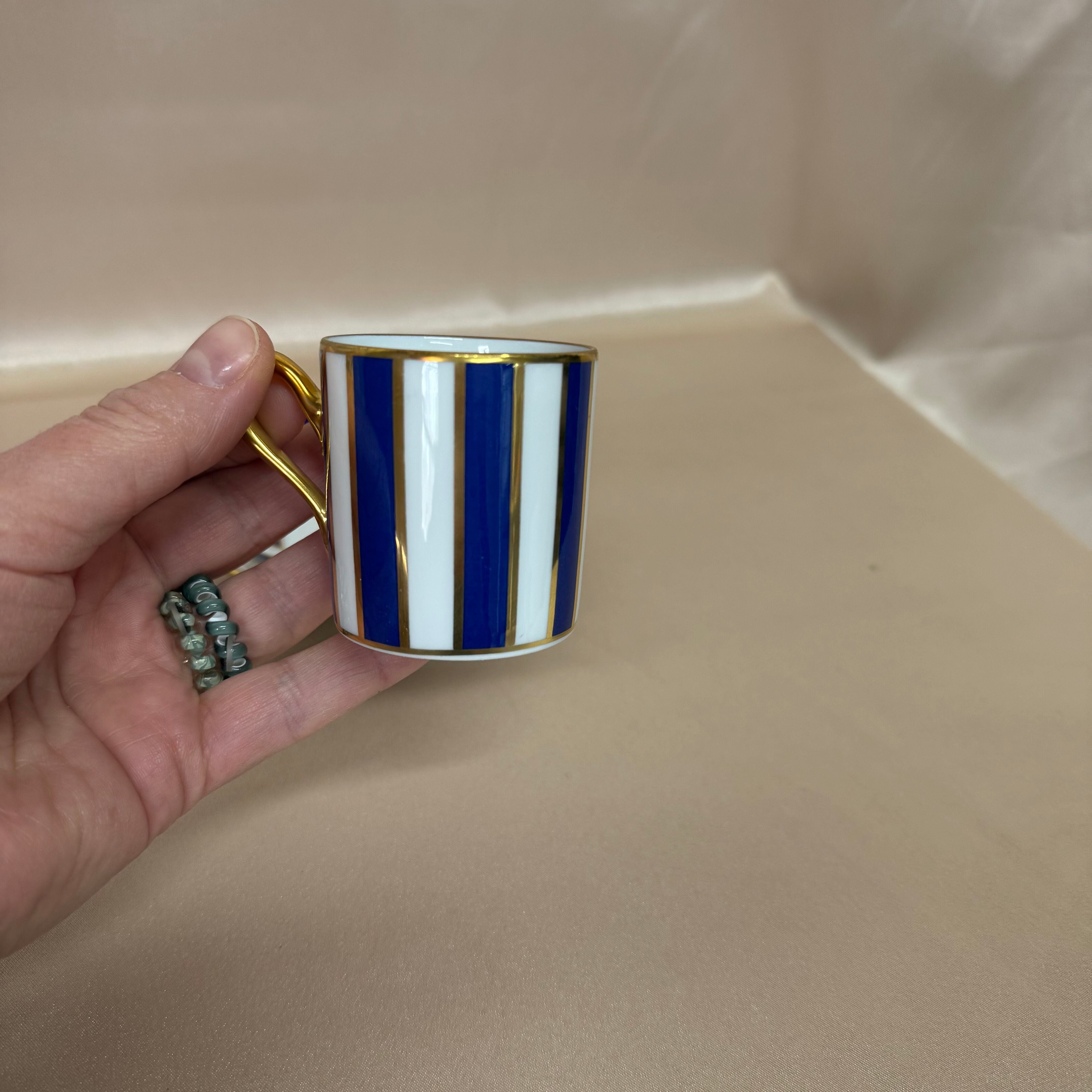 Richard Ginori Amadeus Blue Espresso Cup & Saucer Set of 5