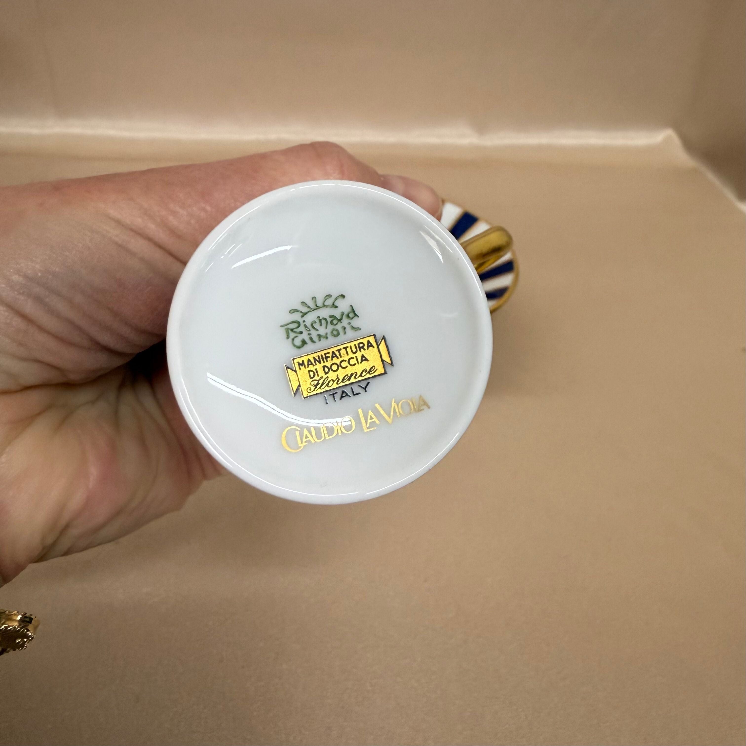 Richard Ginori Amadeus Blue Espresso Cup & Saucer Set of 5