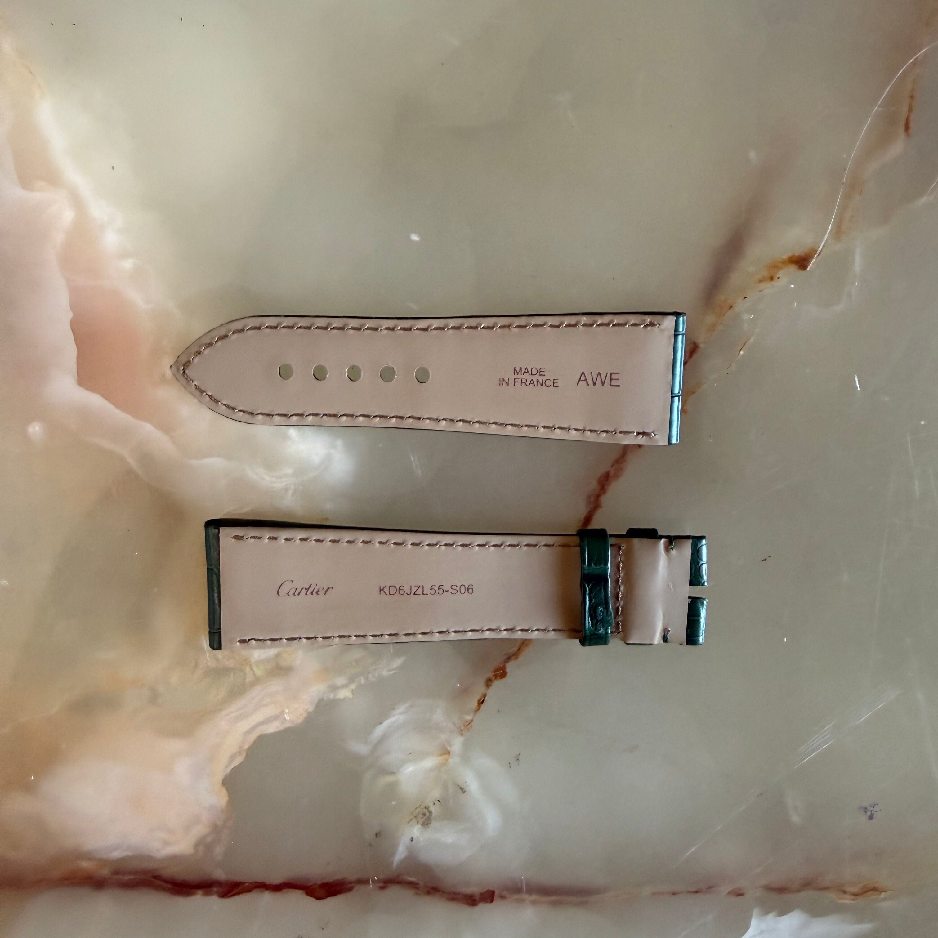 Authentic Cartier Green Alligator Watch Strap Band 23.20mm KD6JZL55-S06