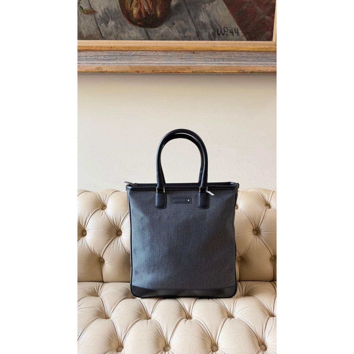 Montblanc Meisterstuck Canvas Leather Slim Tote Bag 107635