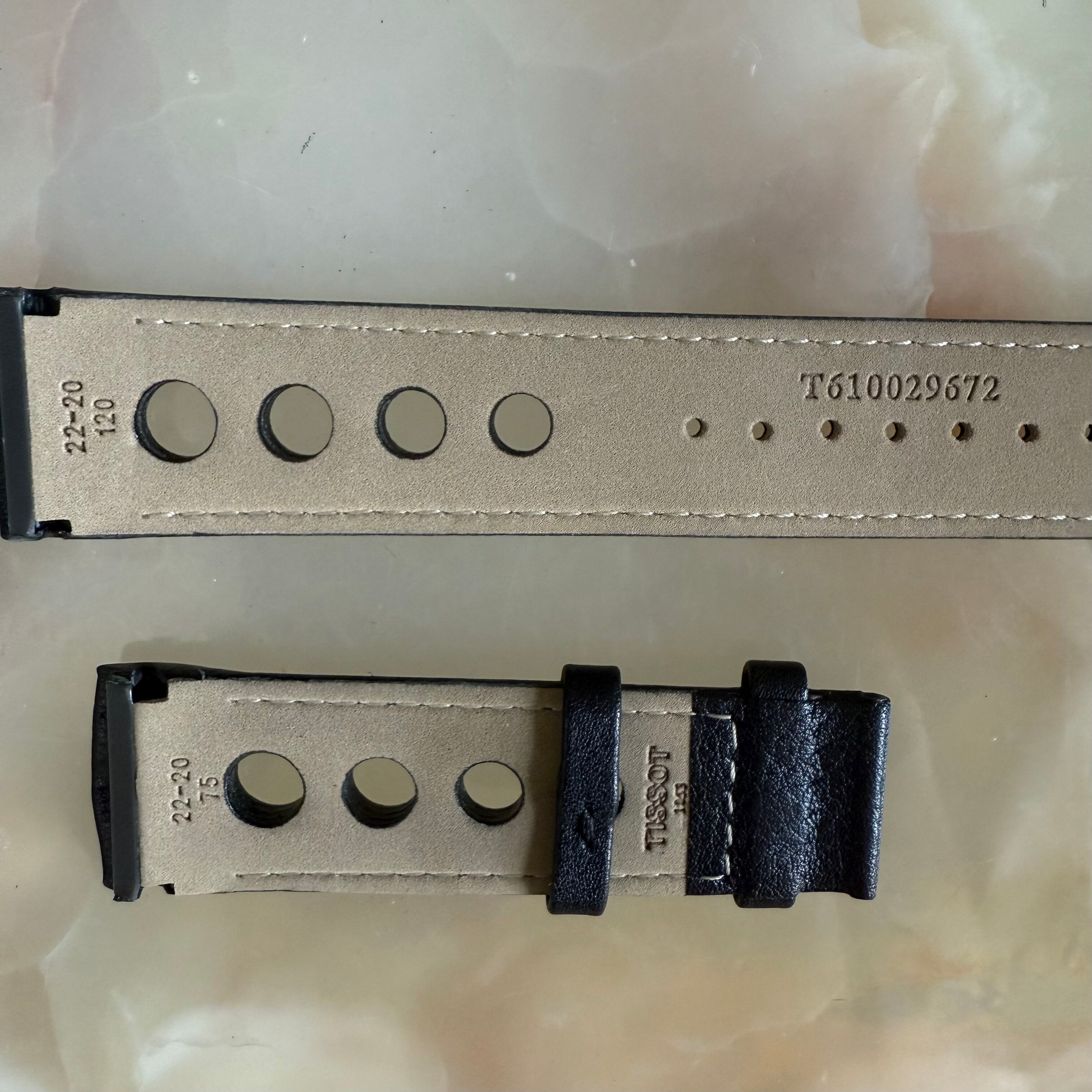 Authentic Tissot PRS 516 Back Leather Watch Strap Band 22mm T610029672