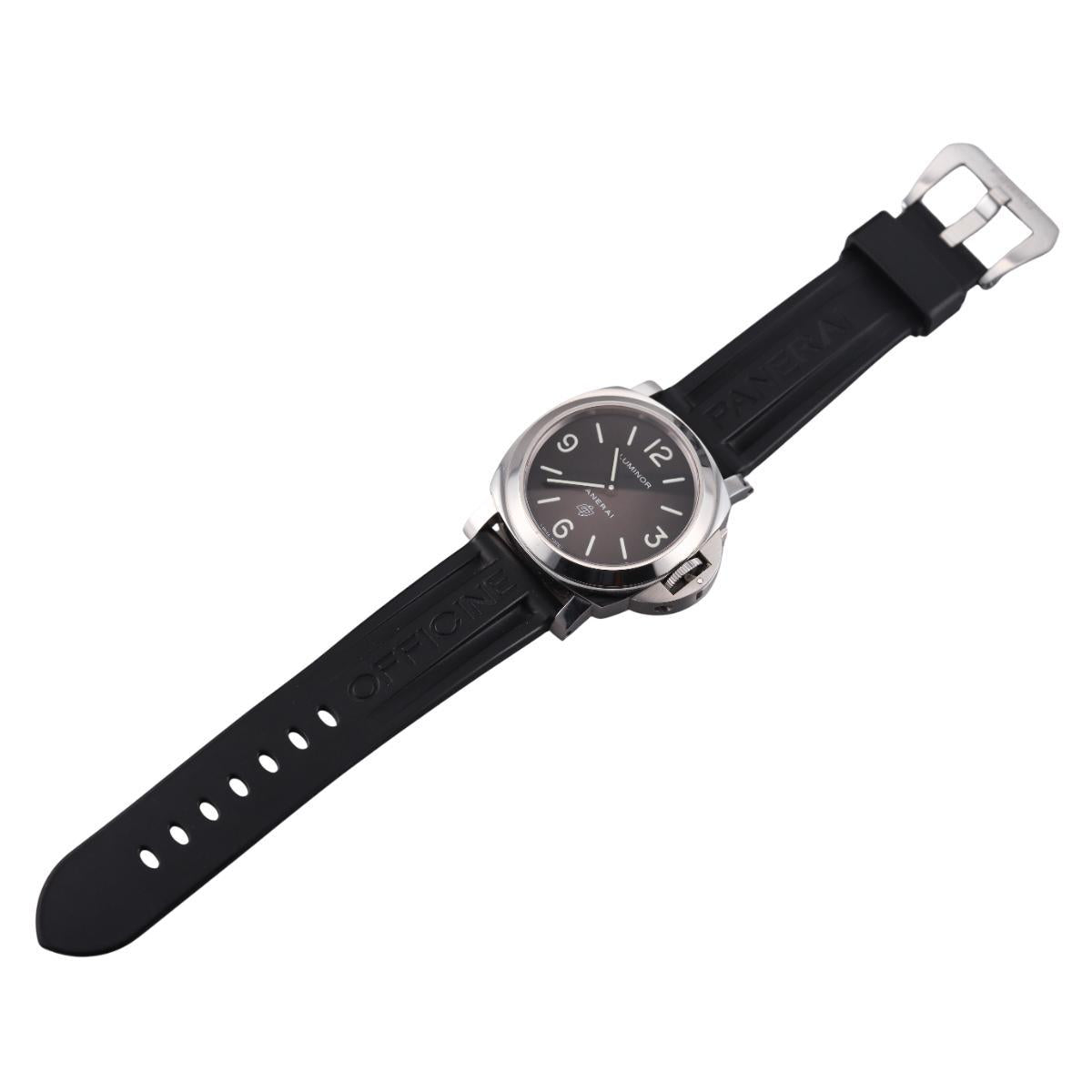 Panerai Luminor Marina Base Logo Black Dial Steel Automatic Watch PAM010000