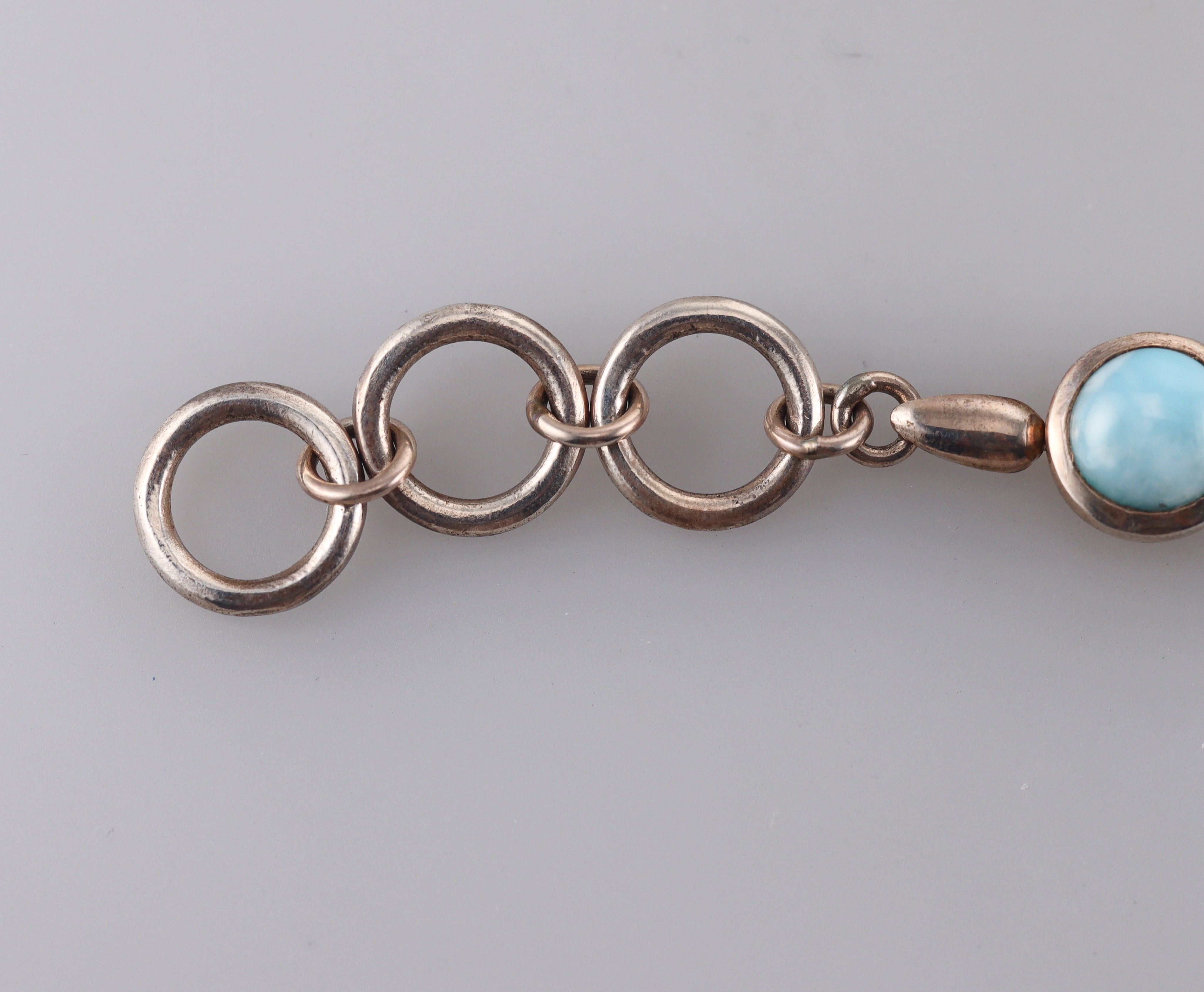 Marahlago Sterling Silver Larimar Link Bracelet Retail $577 #020