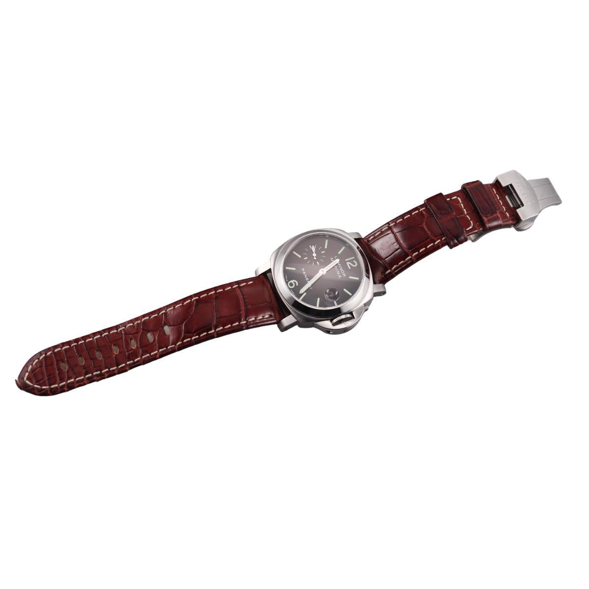 Panerai Luminor Marina Black Dial Steel Automatic Watch PAM00048