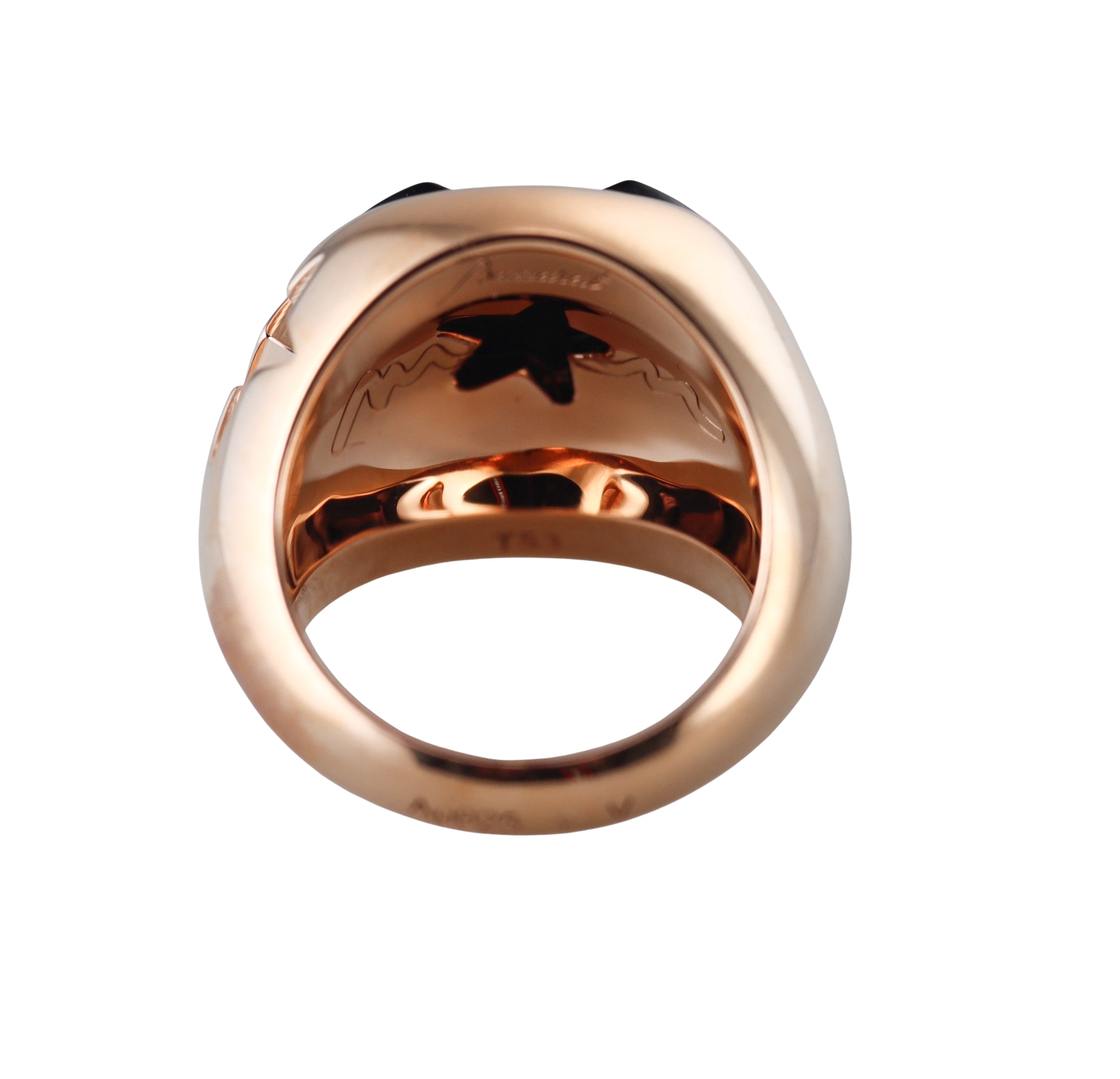 Baccarat Etoile Mon Coeur 18k Gold Vermeil Sterling Silver Black Crystal Heart and Star Statement Ring 2812879