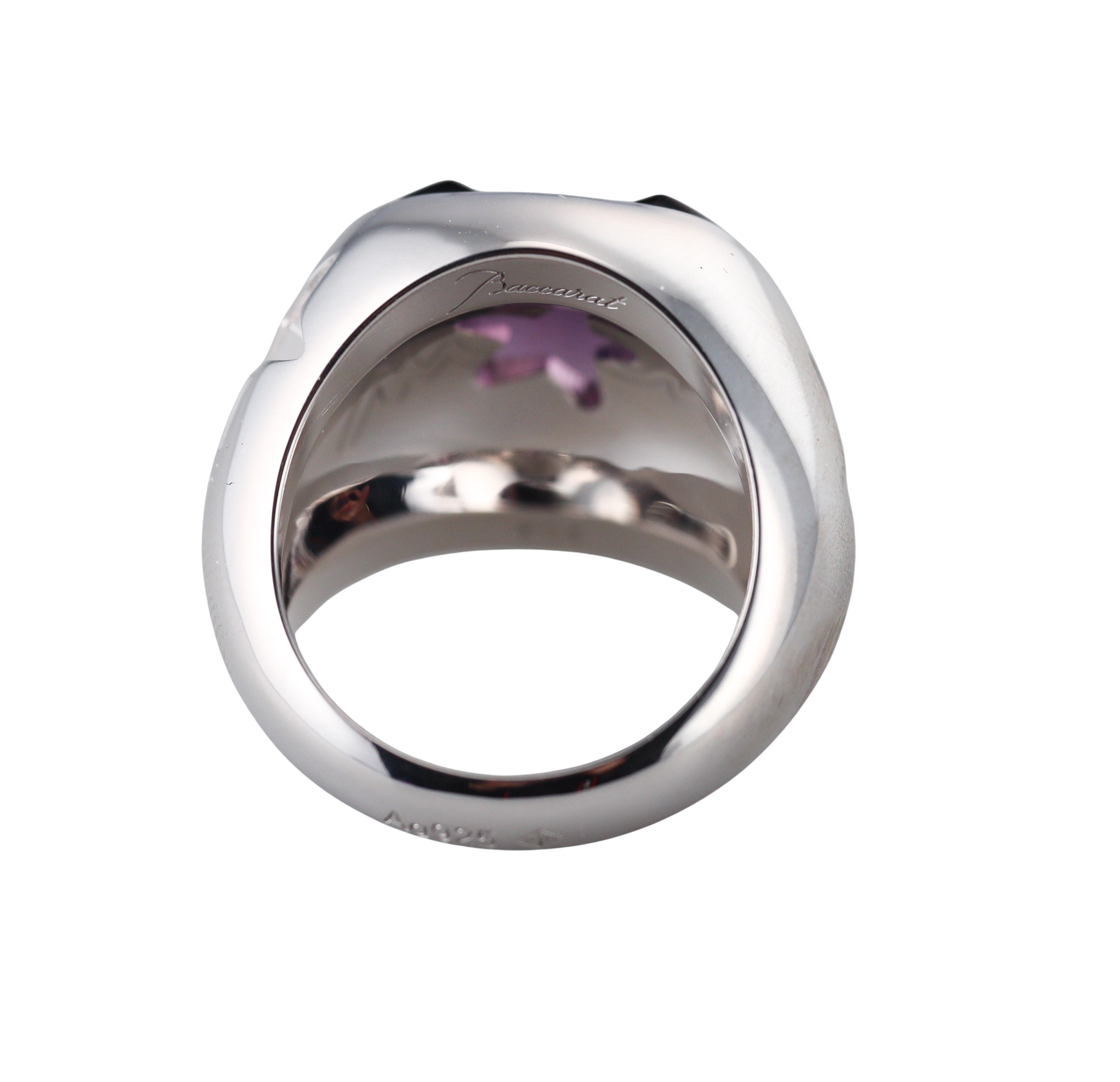 Baccarat Etoile Mon Coeur Sterling Silver Purple Crystal Heart and Star Statement Ring 2812842