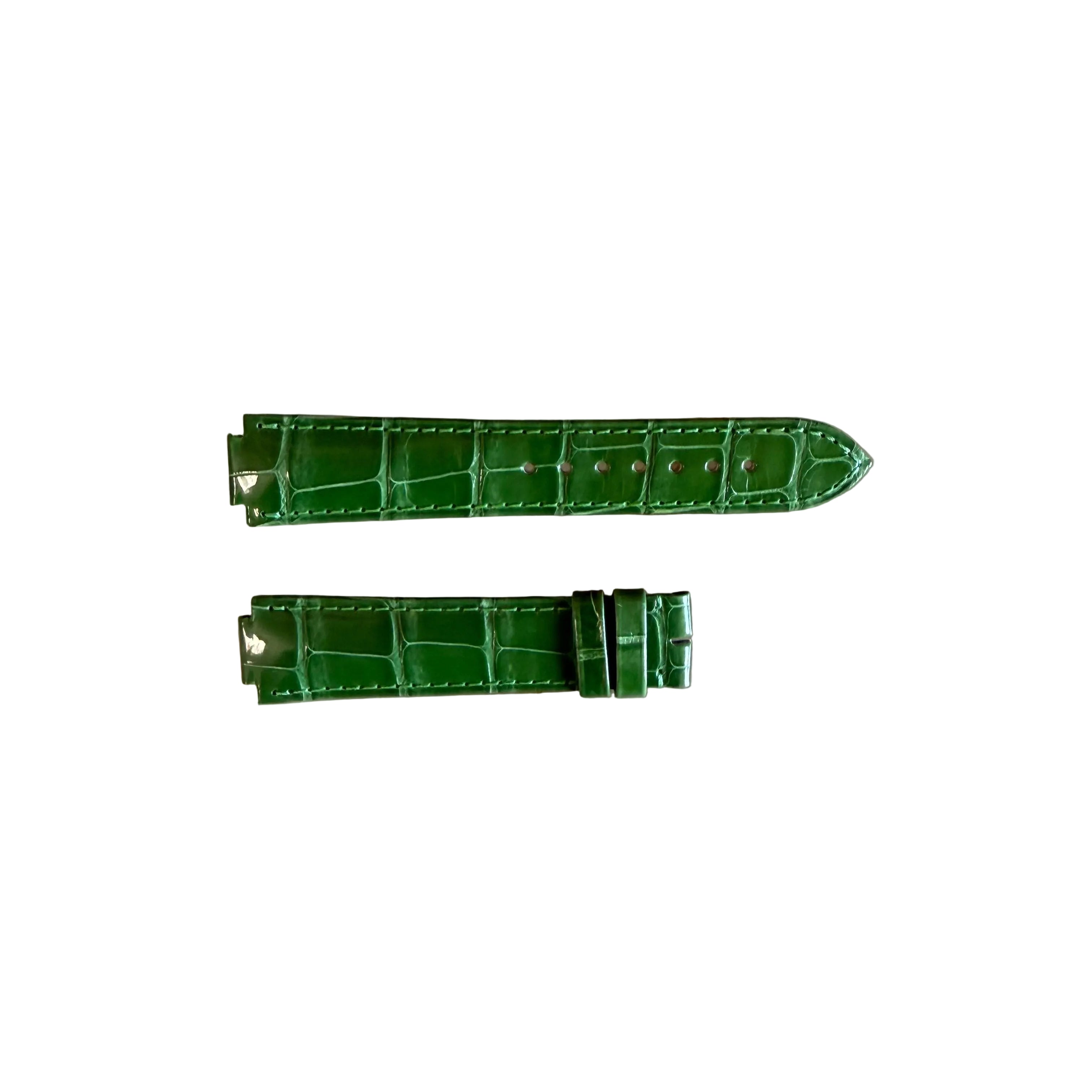 Authentic Cartier Ballon Bleu Green Alligator Watch Strap Band 18.25mm KD2HAR40-S06