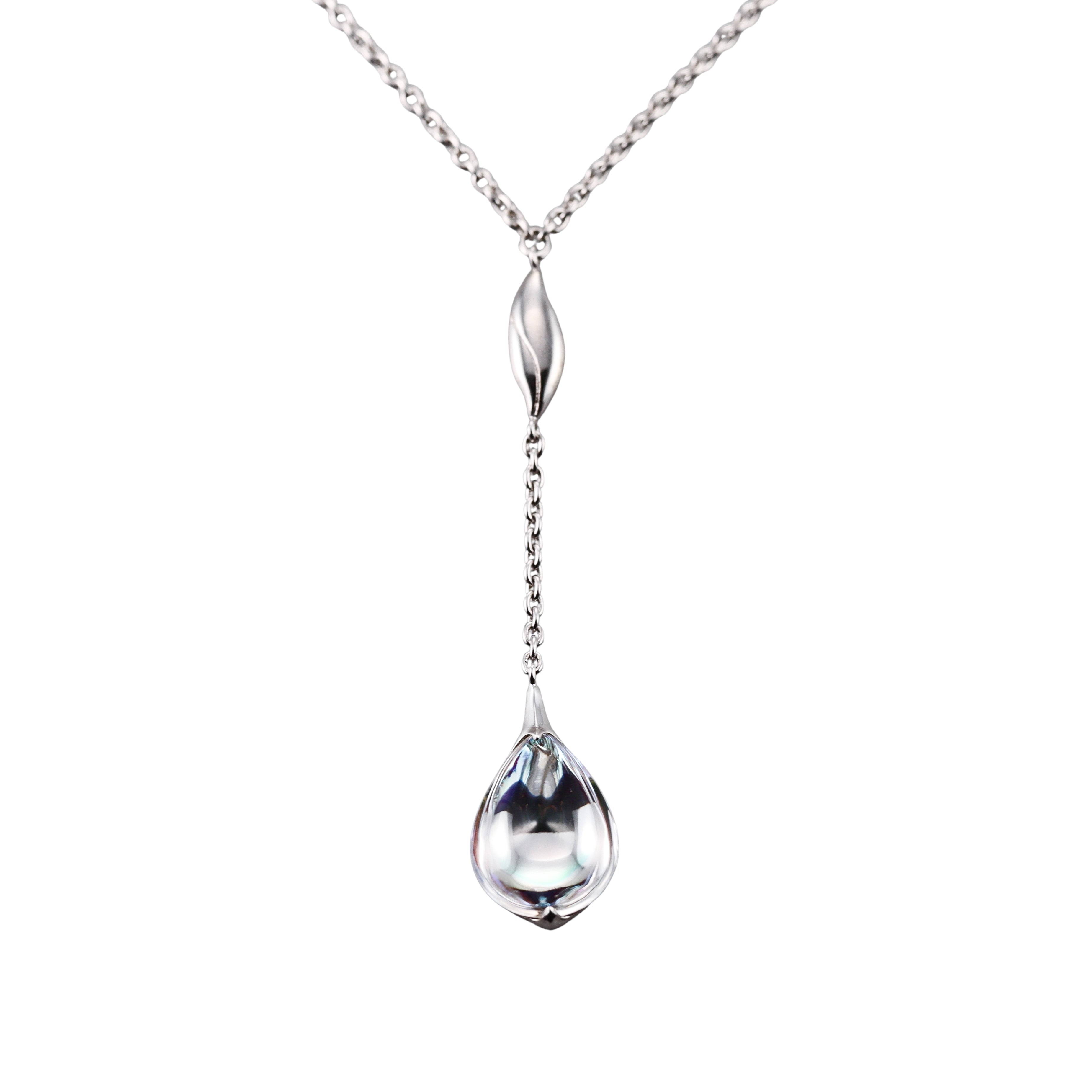 Baccarat Fleur De Psydelic Sterling Silver Necklace 2609382