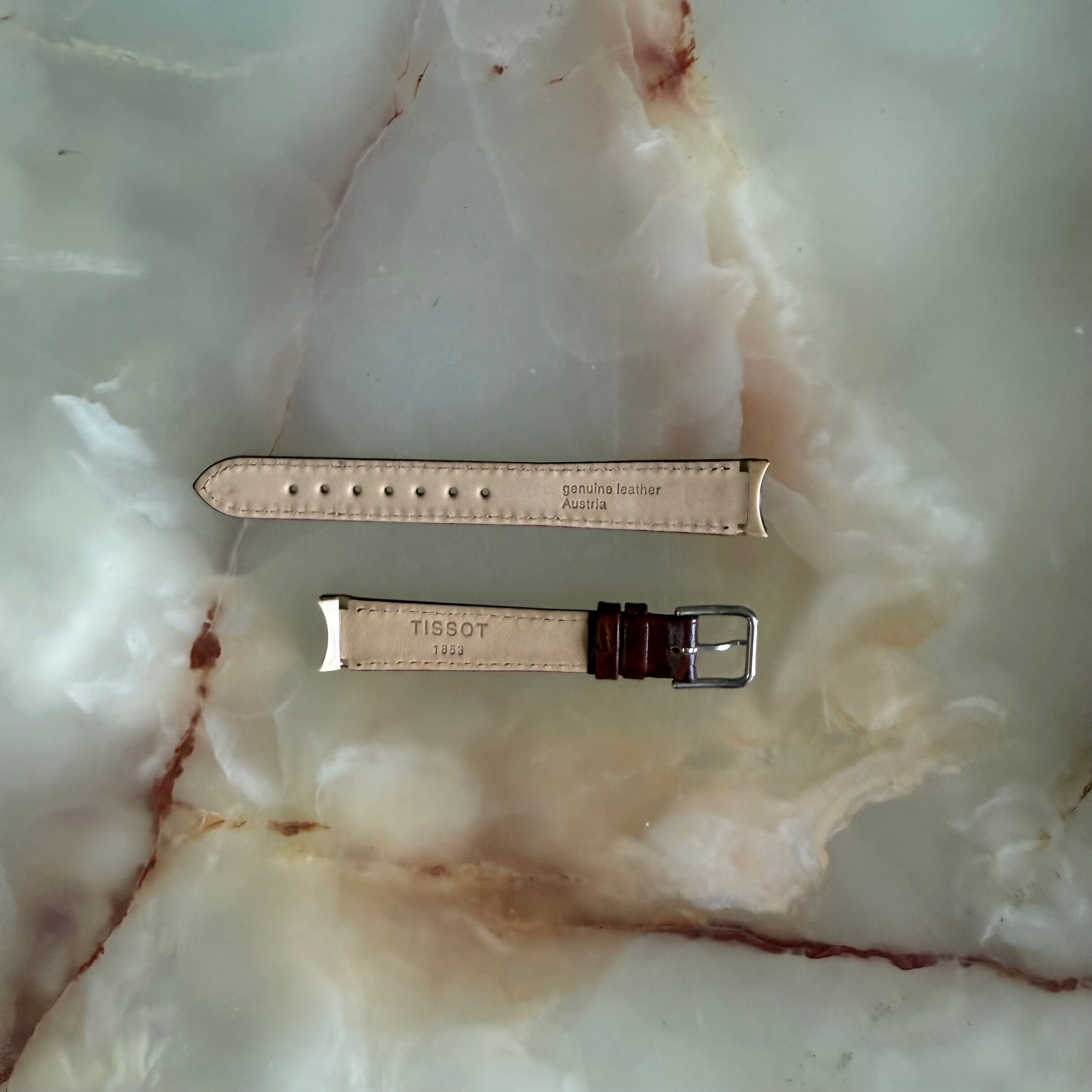 Authentic Tissot Brown Genuine Leather Watch Strap Band 14mm w Buckle T600013594