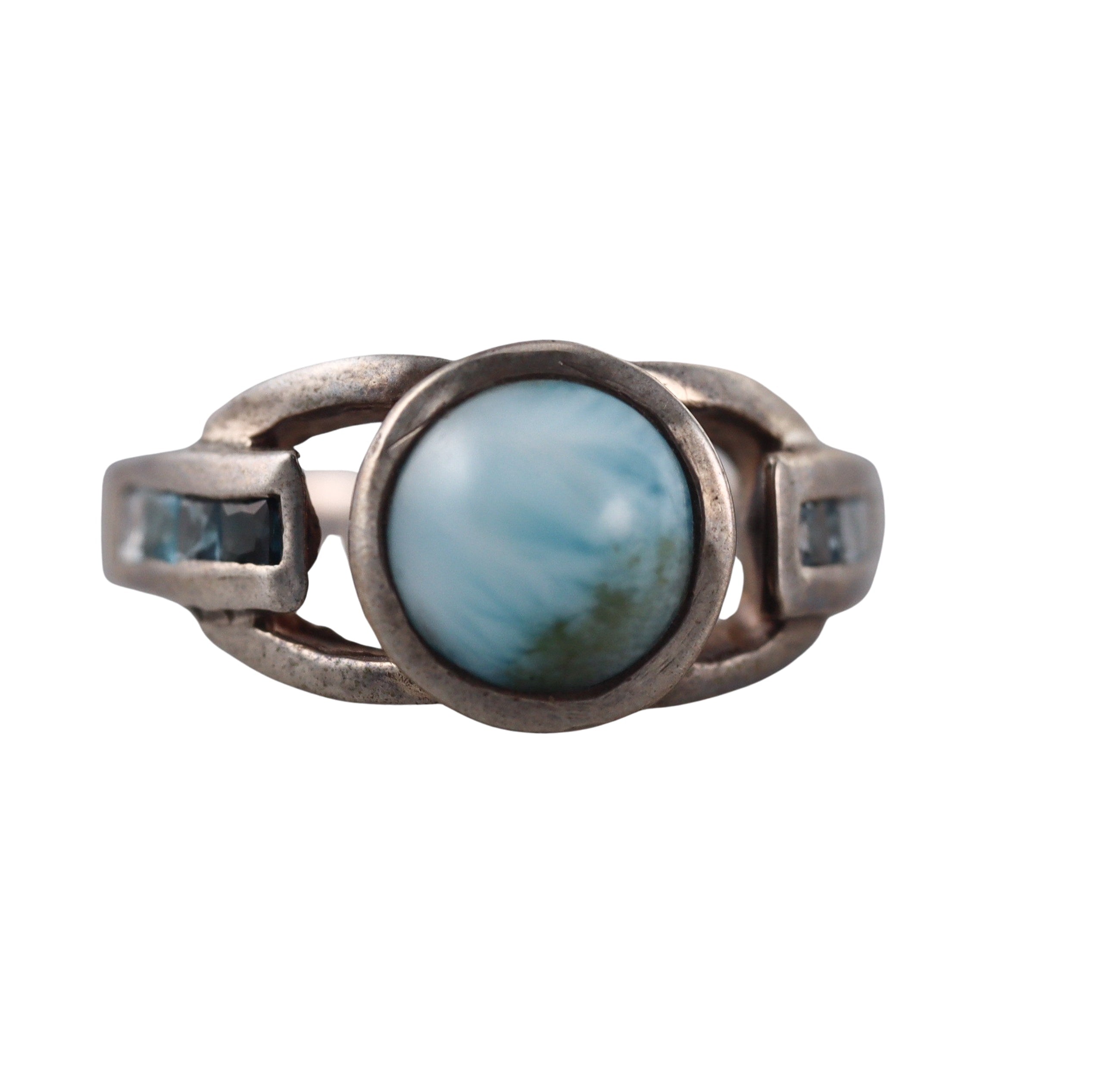 Marahlago Sterling Silver Larimar Gemstone Ring Retail $262