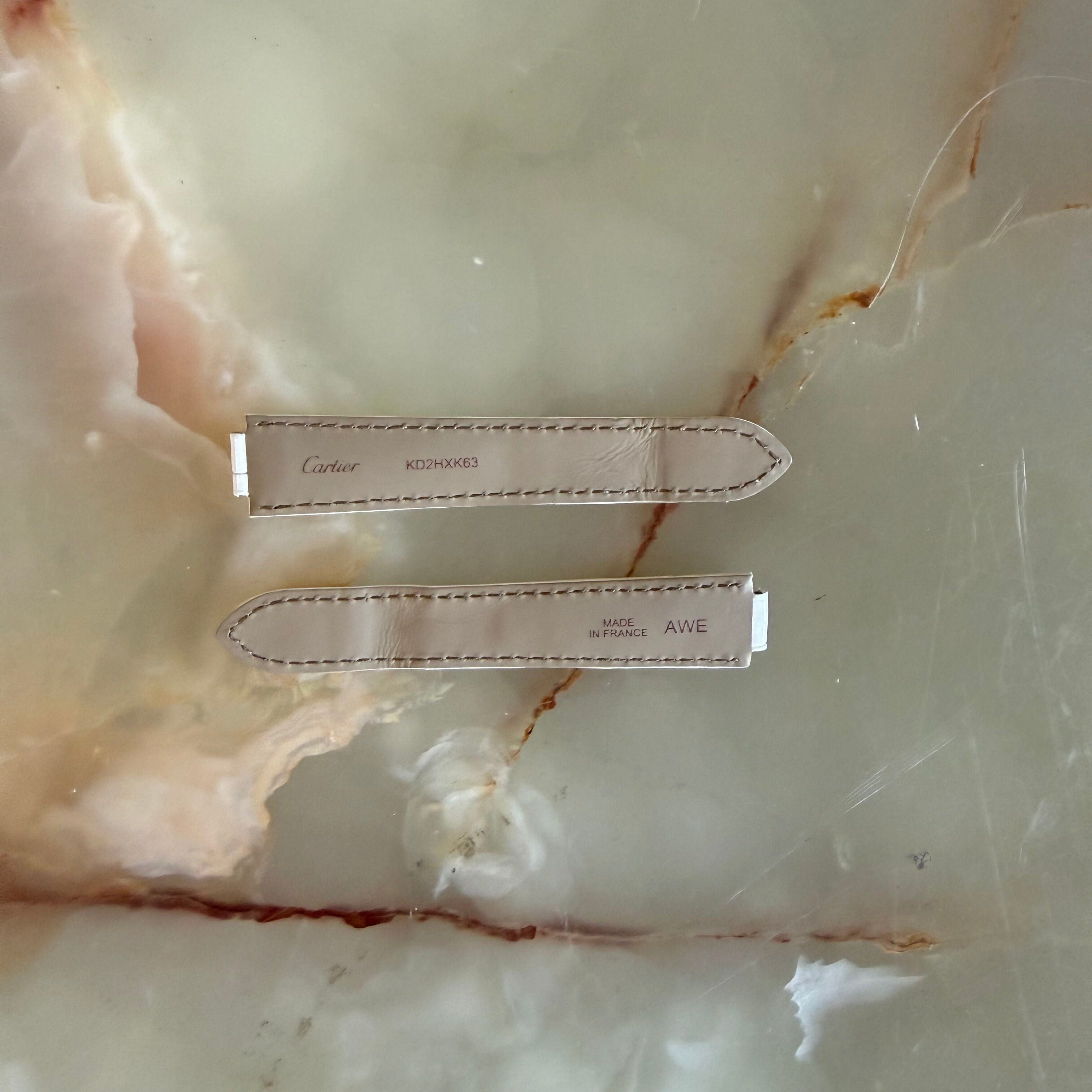 Authentic Cartier Ballon Bleu White Alligator Watch Strap Band 19mm KD2HXK63