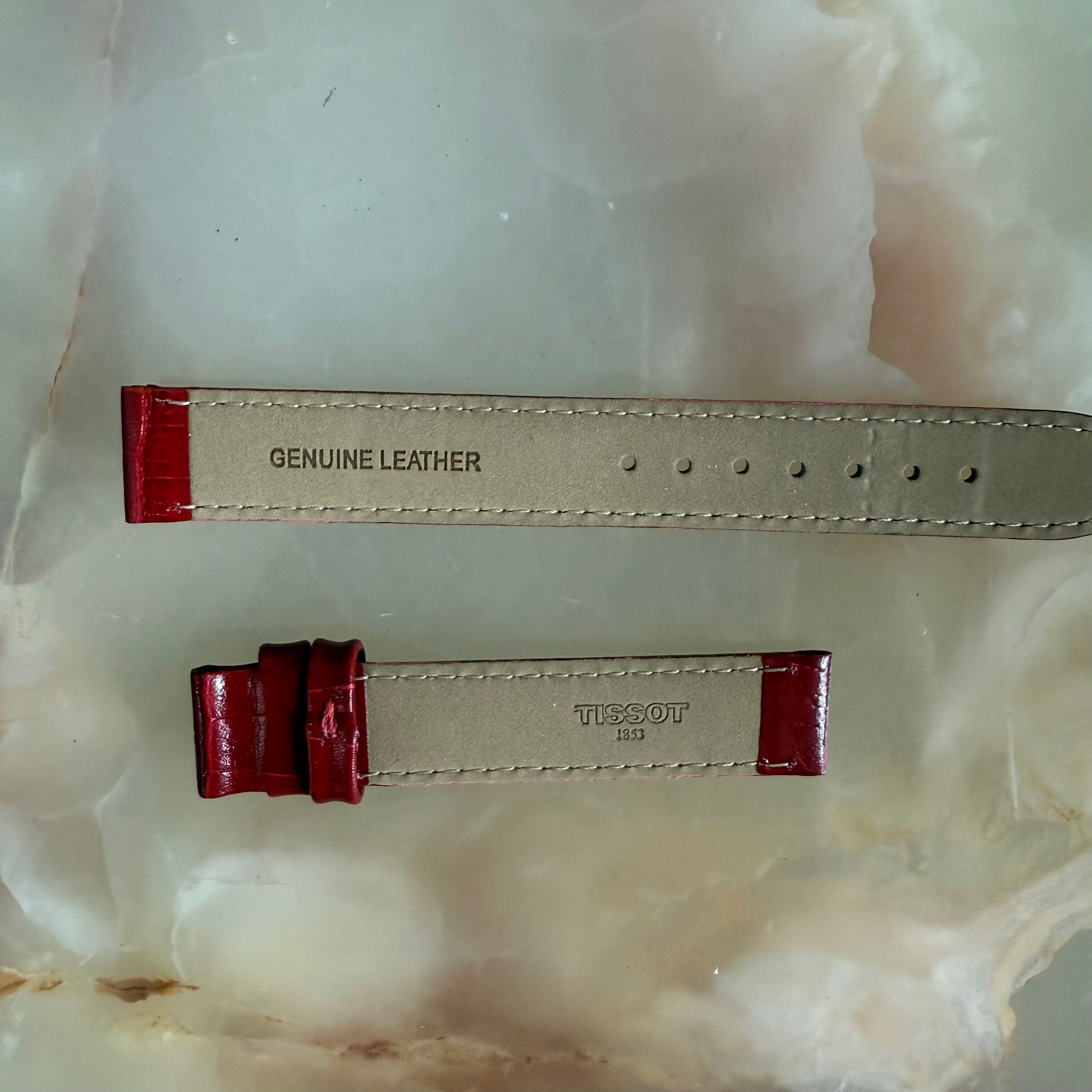 Authentic Tissot Red Genuine Leather Watch Strap Band 14mm T610020015