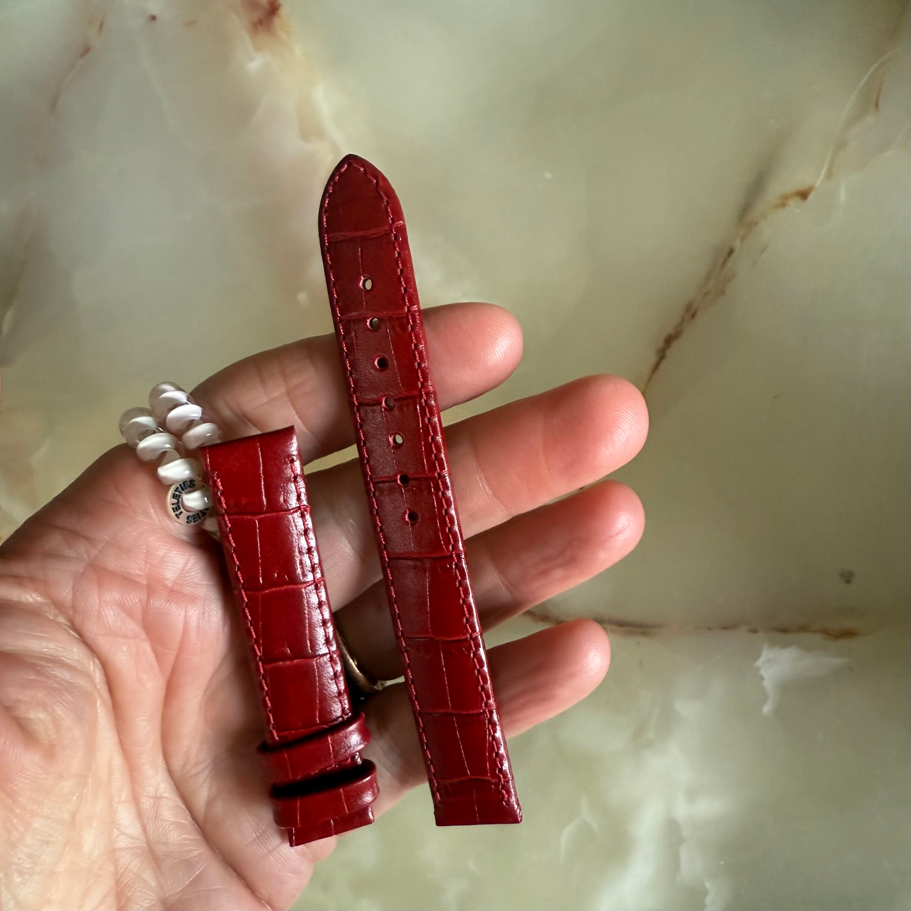 Authentic Tissot Red Genuine Leather Watch Strap Band 14mm T610020015