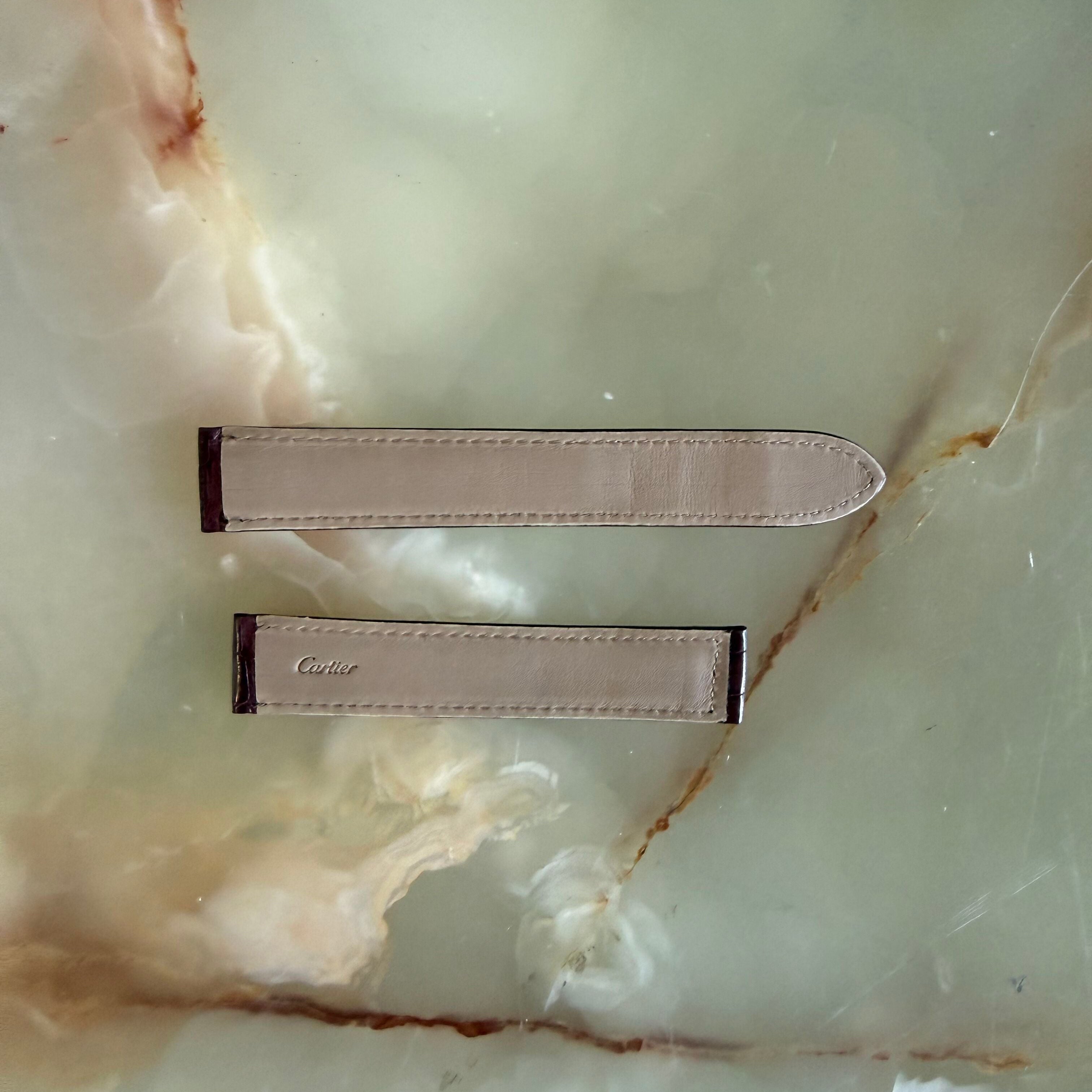 Authentic Cartier Burgundy Alligator Watch Strap Band 18mm