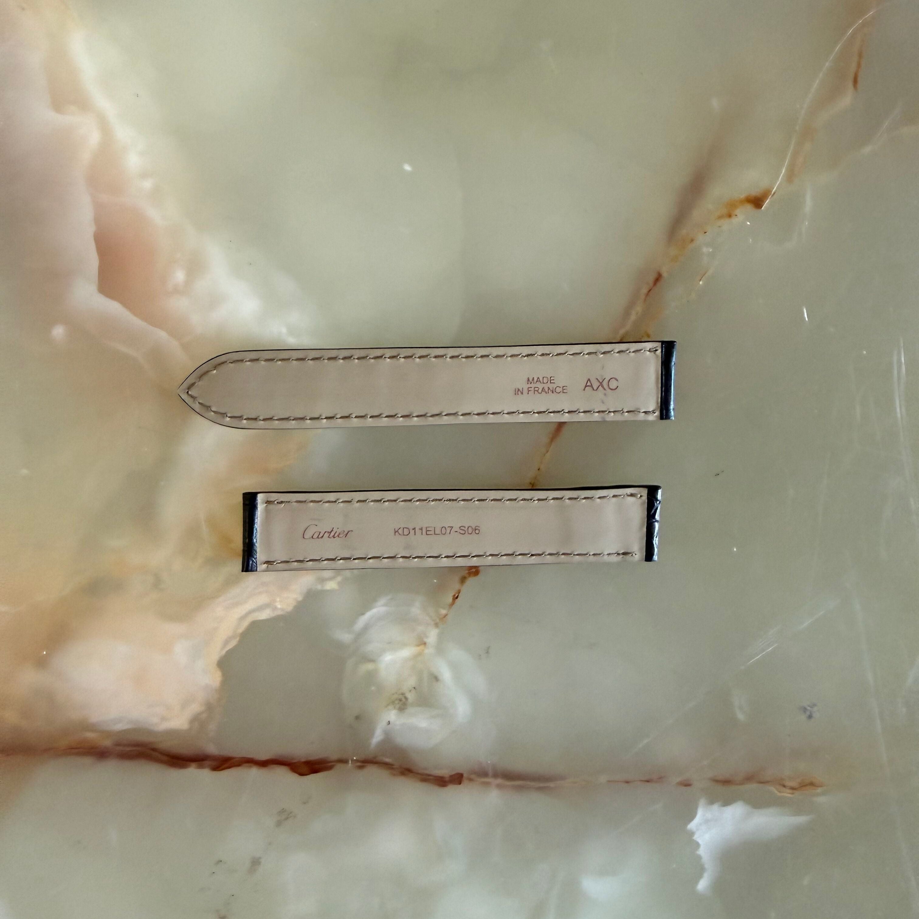 Authentic Cartier Black Alligator Watch Strap Band 15.50mm KD11EL07-S06