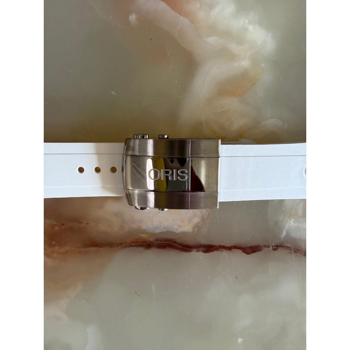 Authentic Oris White Rubber Watch Strap Band 26mm w Deployant Buckle 07 4 26 31