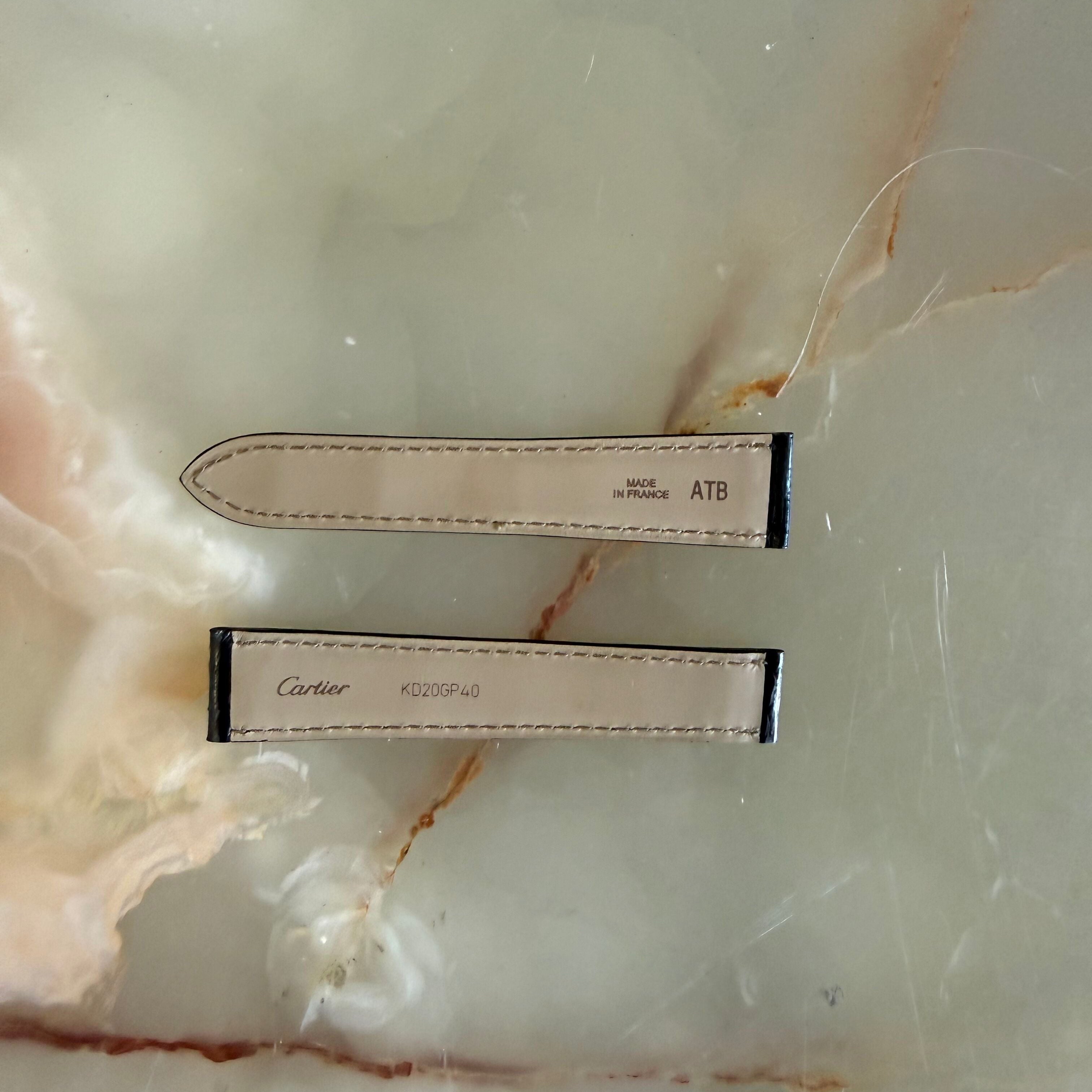 Authentic Cartier Black Alligator Watch Strap Band 18.75mm KD20GP40