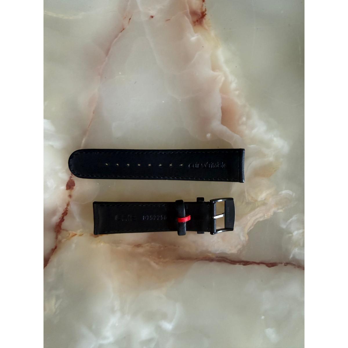 Authentic Oris Black Leather Watch Strap Band 22mm w Buckle 0752250