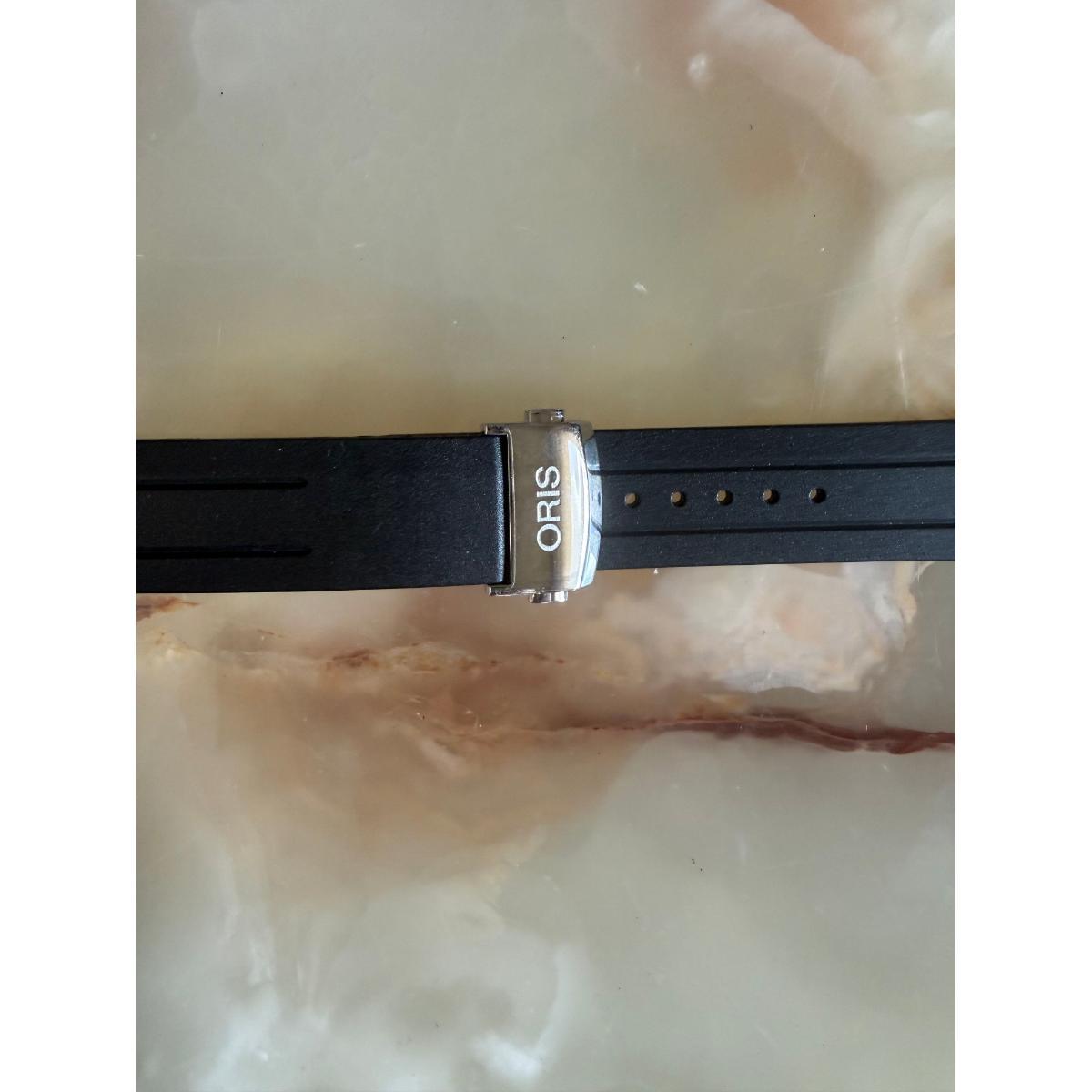 Authentic Oris Black Rubber Watch Strap Band 22mm w Deployant Buckle 07 4 21 20