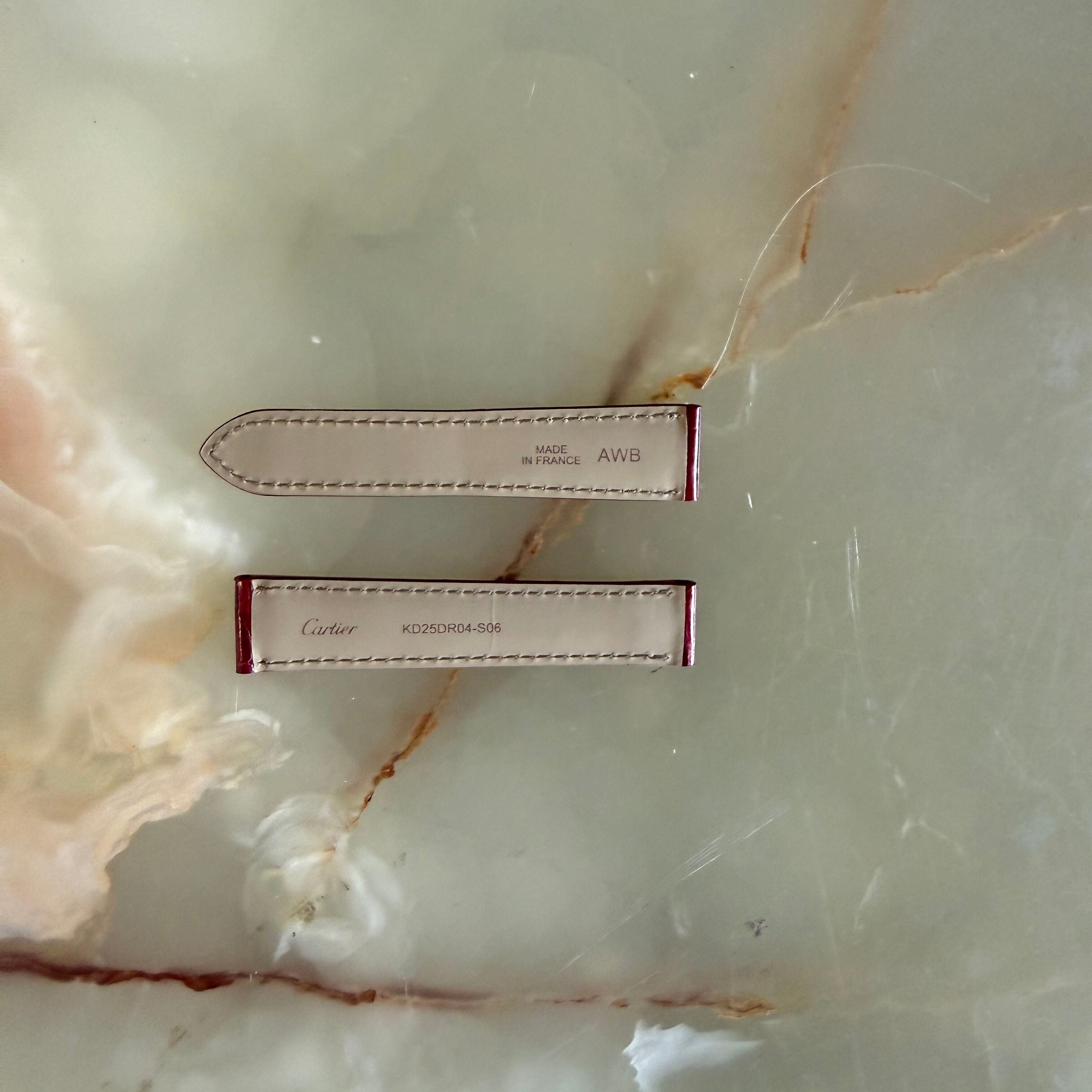 Authentic Cartier Red Alligator Watch Strap Band 18mm KD25DR04-S06