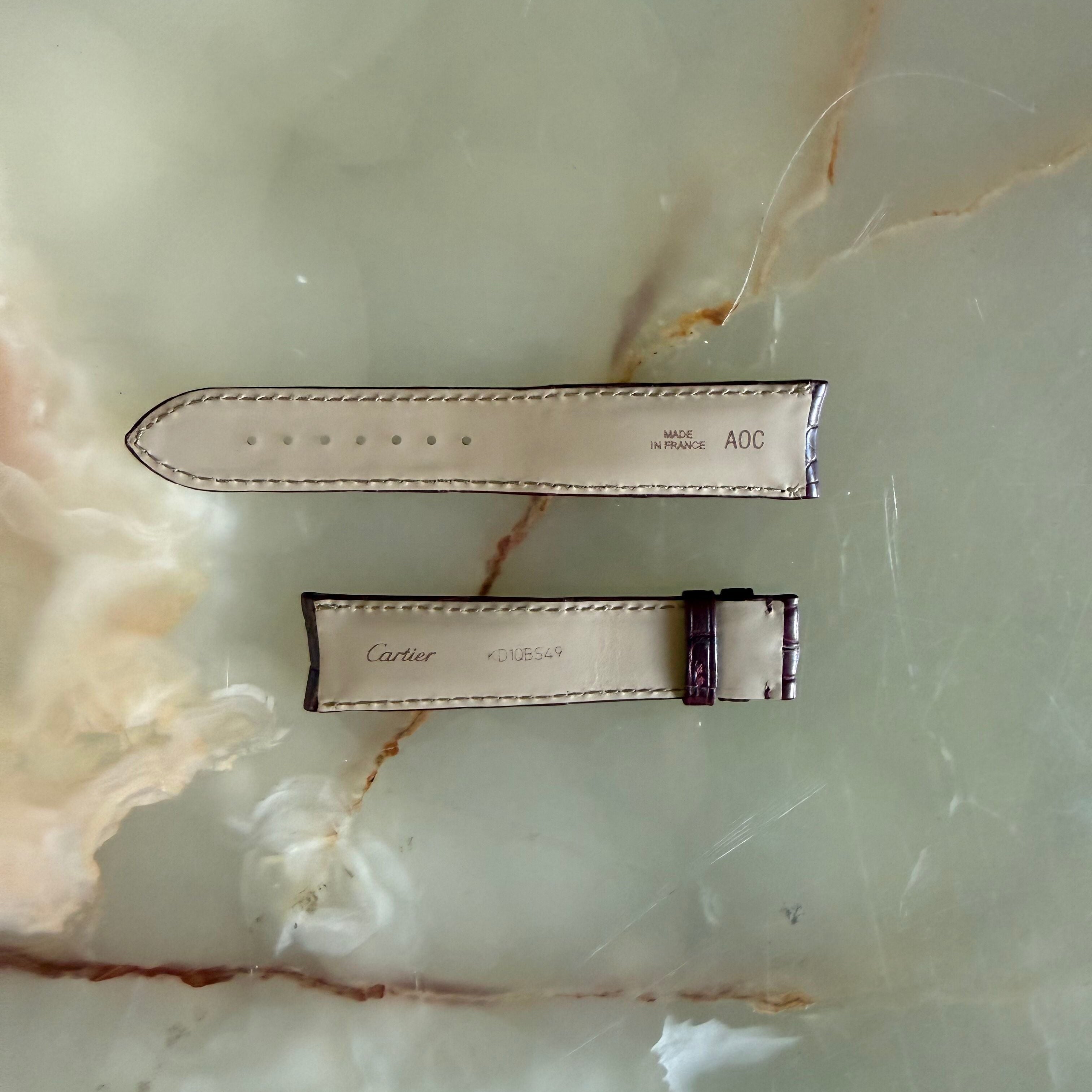 Authentic Cartier Burgundy Alligator Watch Strap Band 20mm KD1QBS49