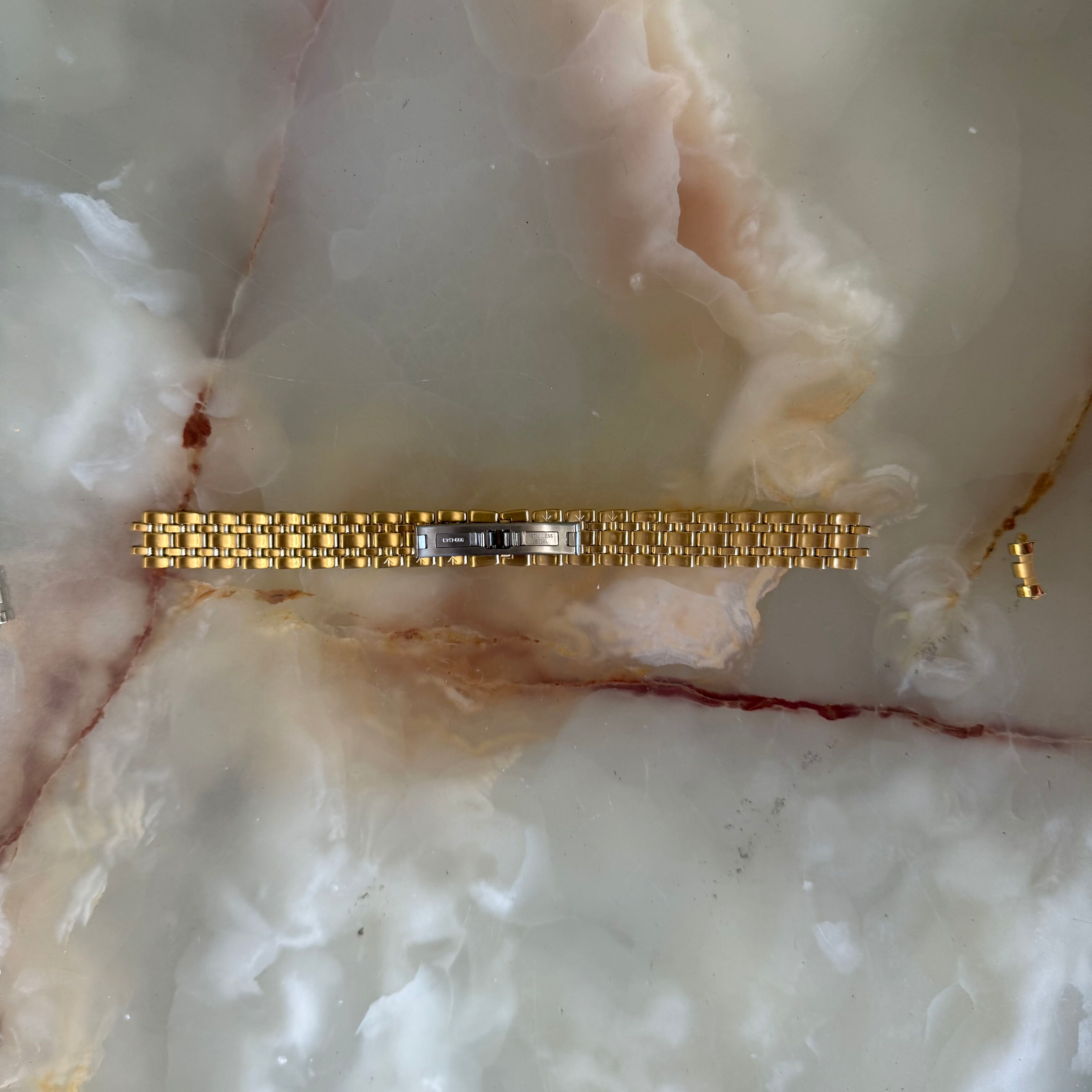 Authentic Tissot Stainless Steel Gold Tone Watch Bracelet 12mm T605.C317666