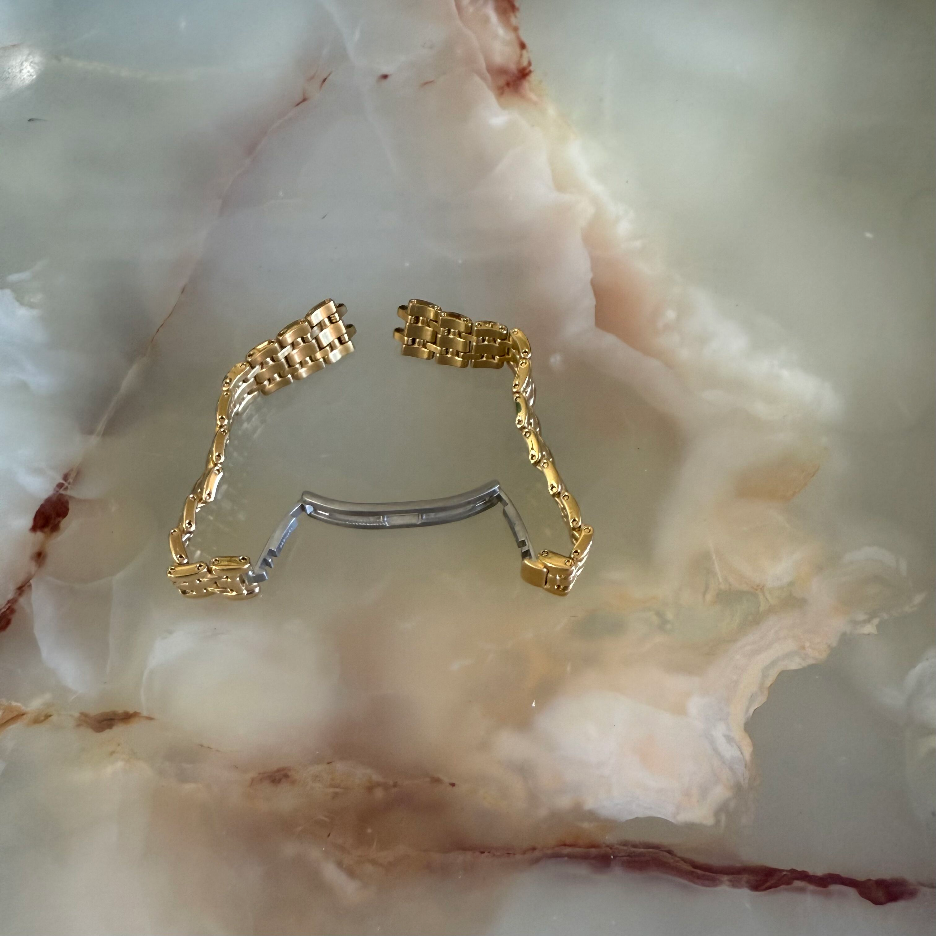 Authentic Tissot Stainless Steel Gold Tone Watch Bracelet 12mm T605.C317666