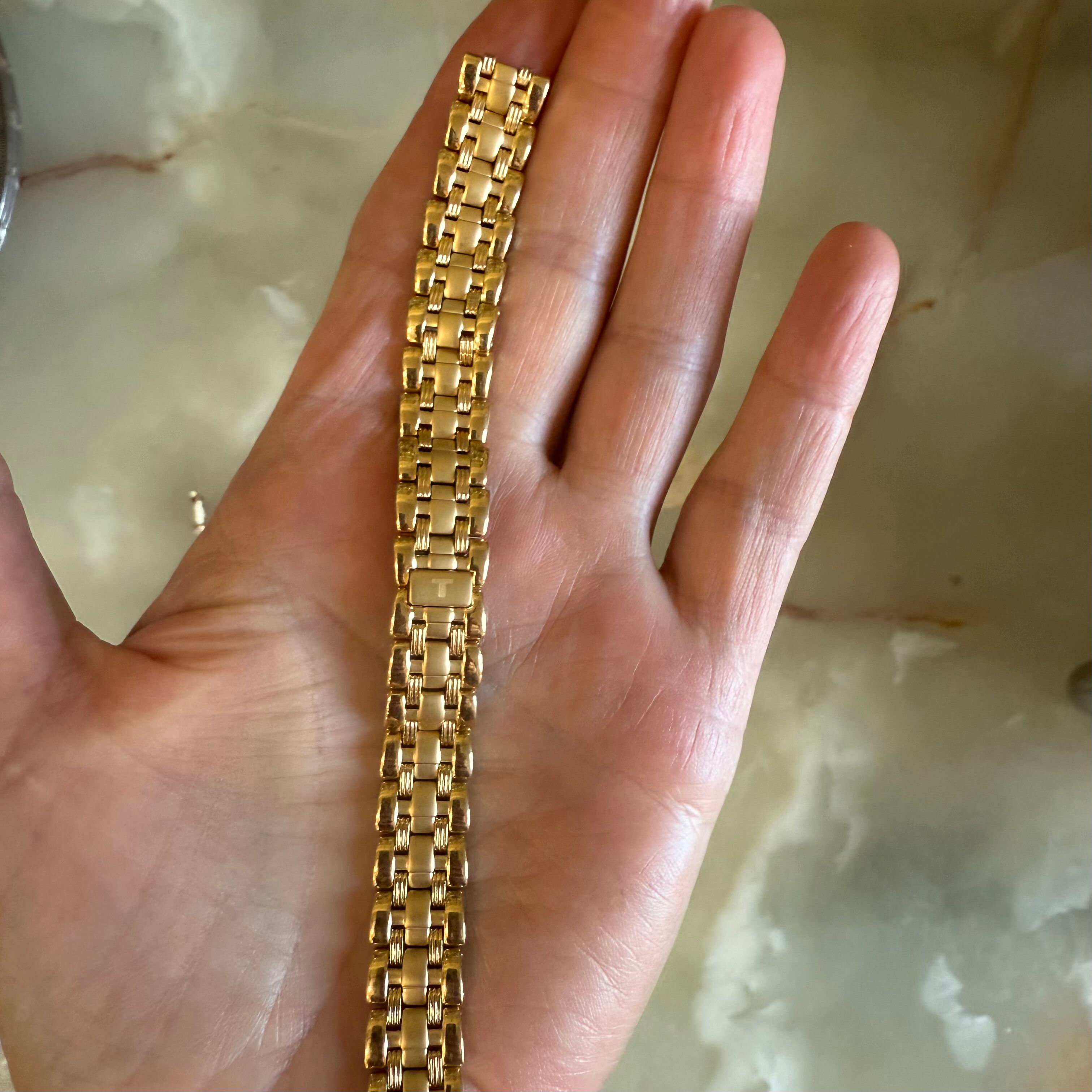 Authentic Tissot Stainless Steel Gold Tone Watch Bracelet 12mm T605.C317666