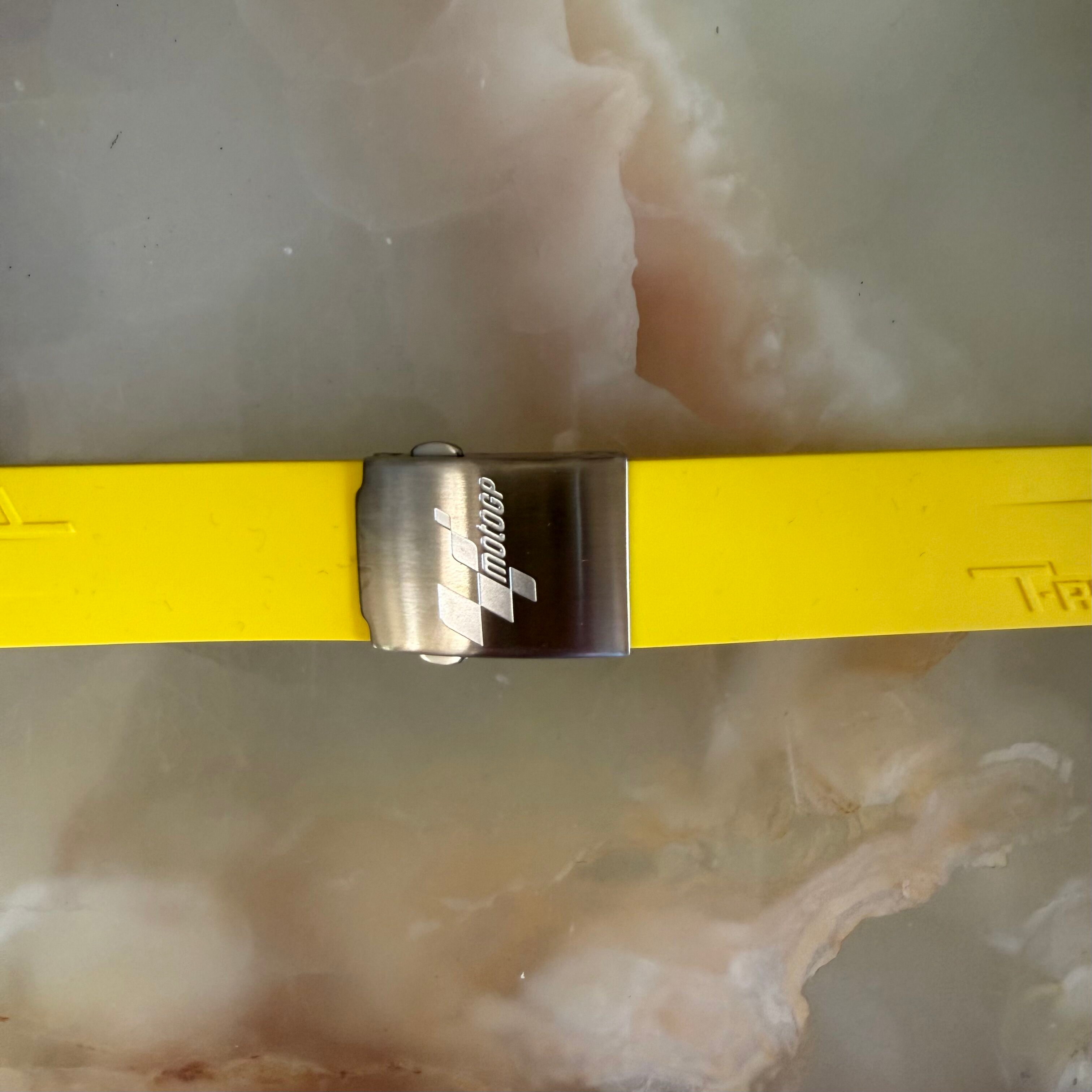 Authentic Tissot Yellow Rubber Watch Strap Band 21mm w Deployant Buckle T027417AGP08