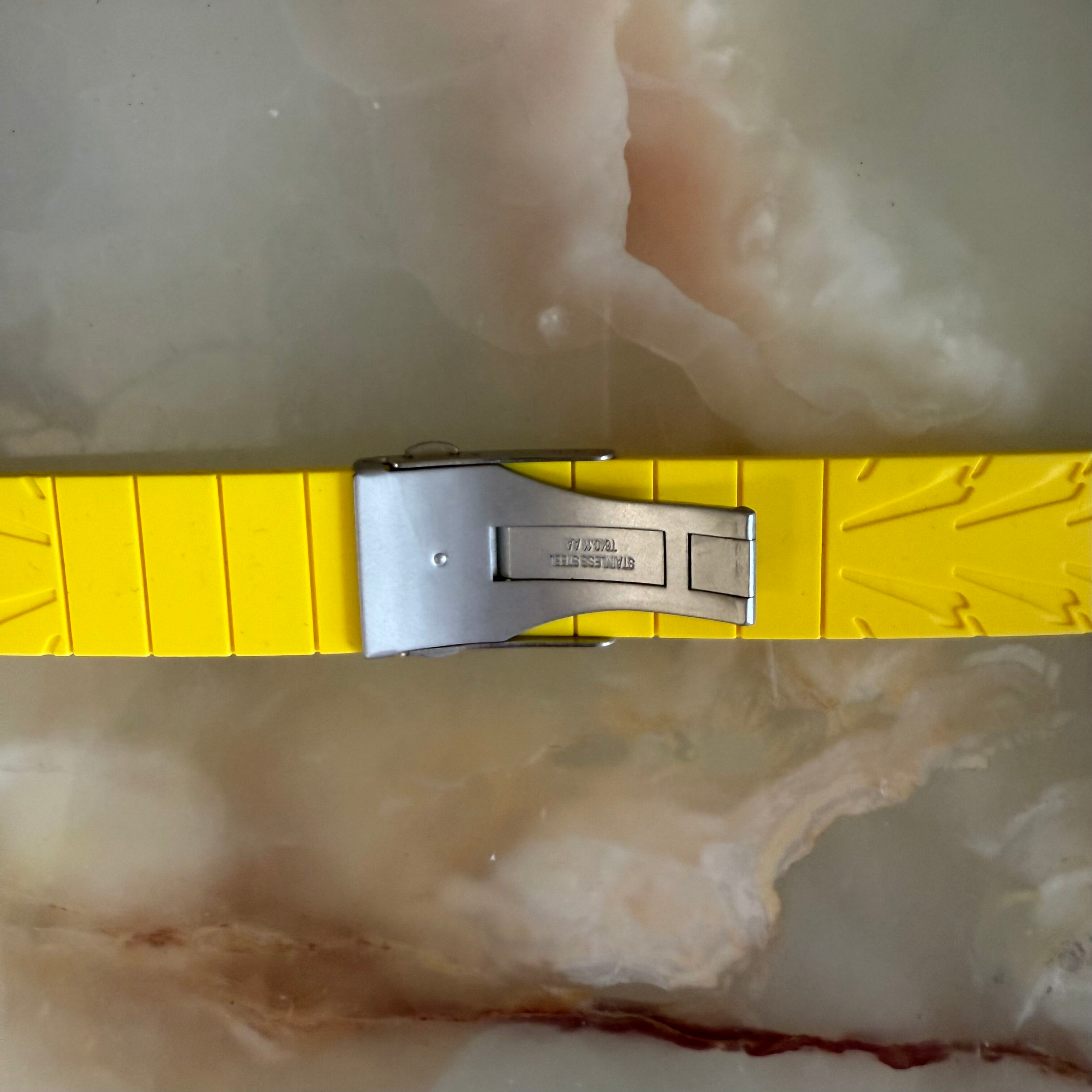Authentic Tissot Yellow Rubber Watch Strap Band 21mm w Deployant Buckle T027417AGP08