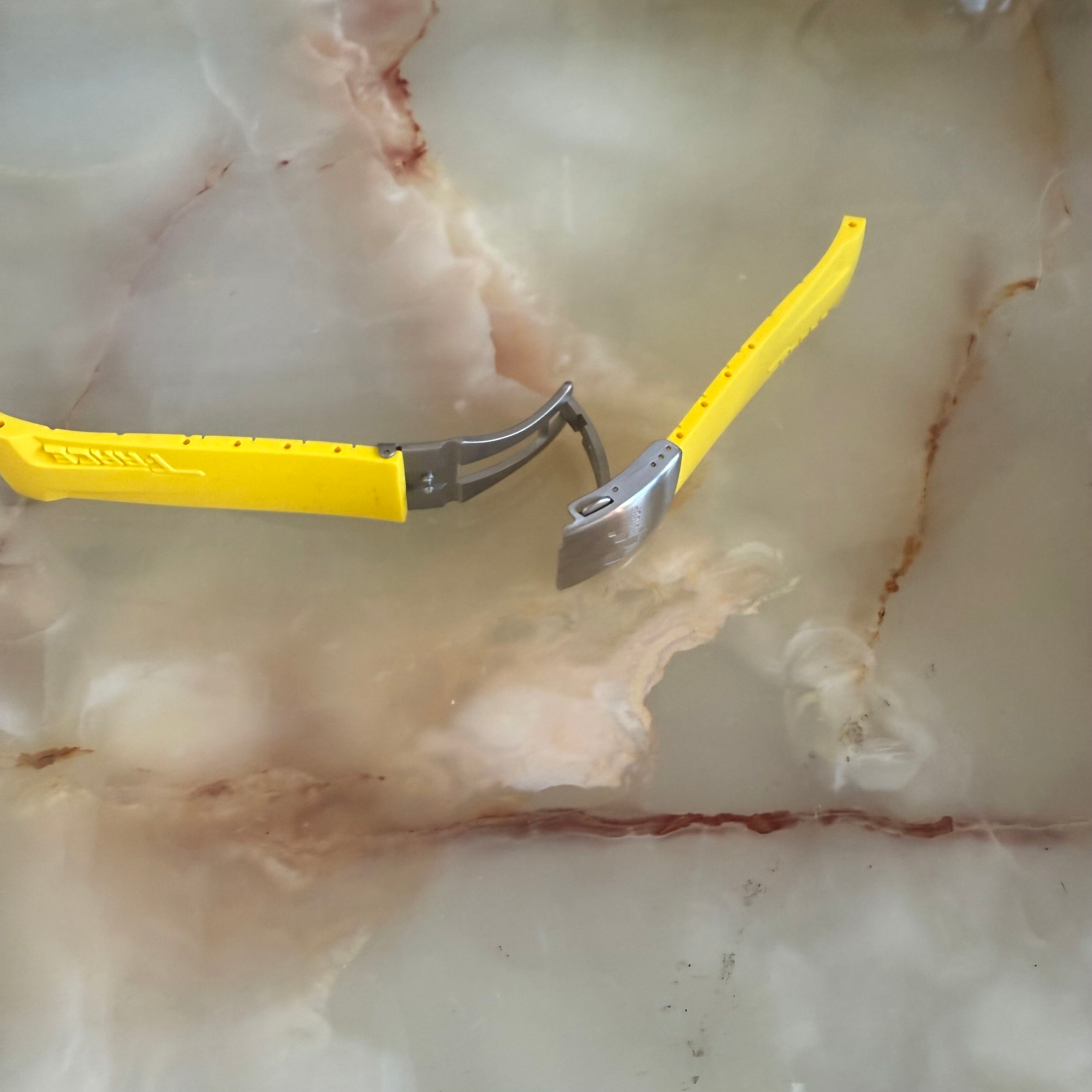 Authentic Tissot Yellow Rubber Watch Strap Band 21mm w Deployant Buckle T027417AGP08