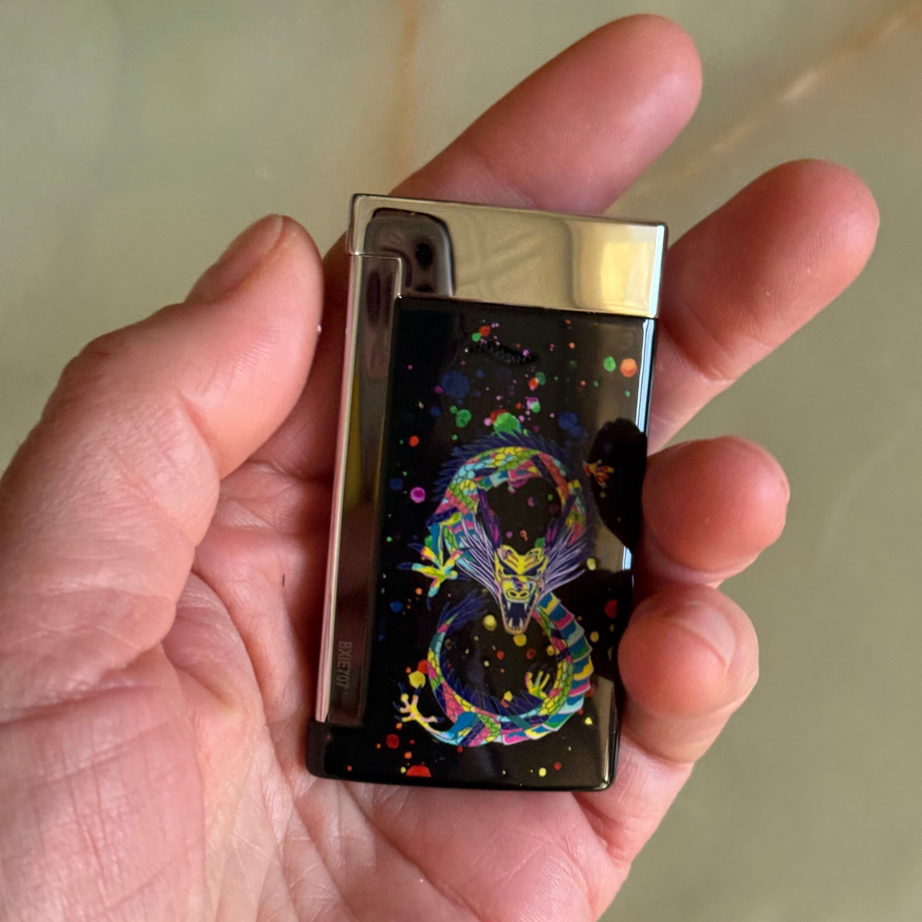 S.T. Dupont Slim 7 Dragon Black Chrome Lacquered Lighter 027777