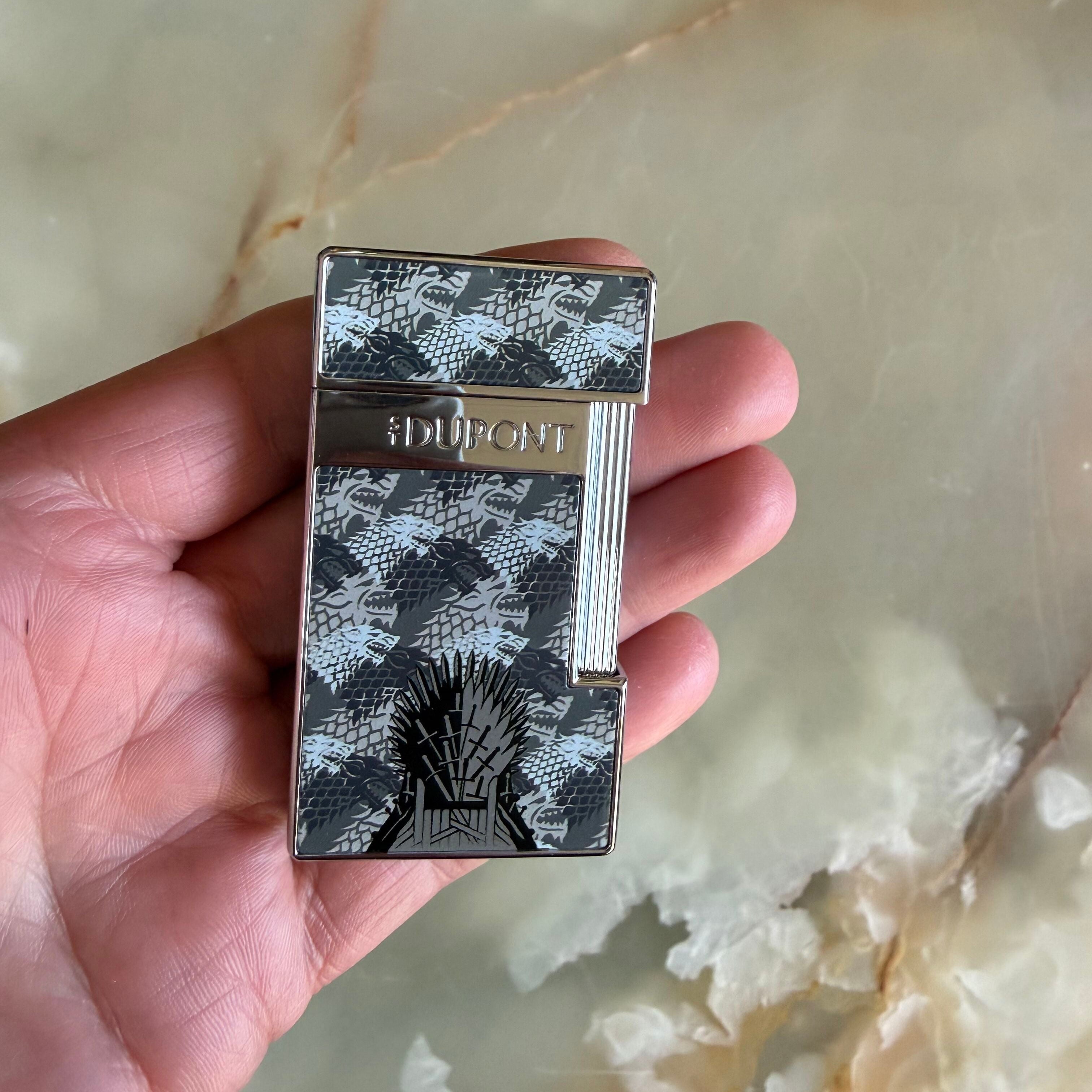 S.T. Dupont Slimmy Game of Thrones Stark Twiggy Light Gray Lacquered Lighter 028113