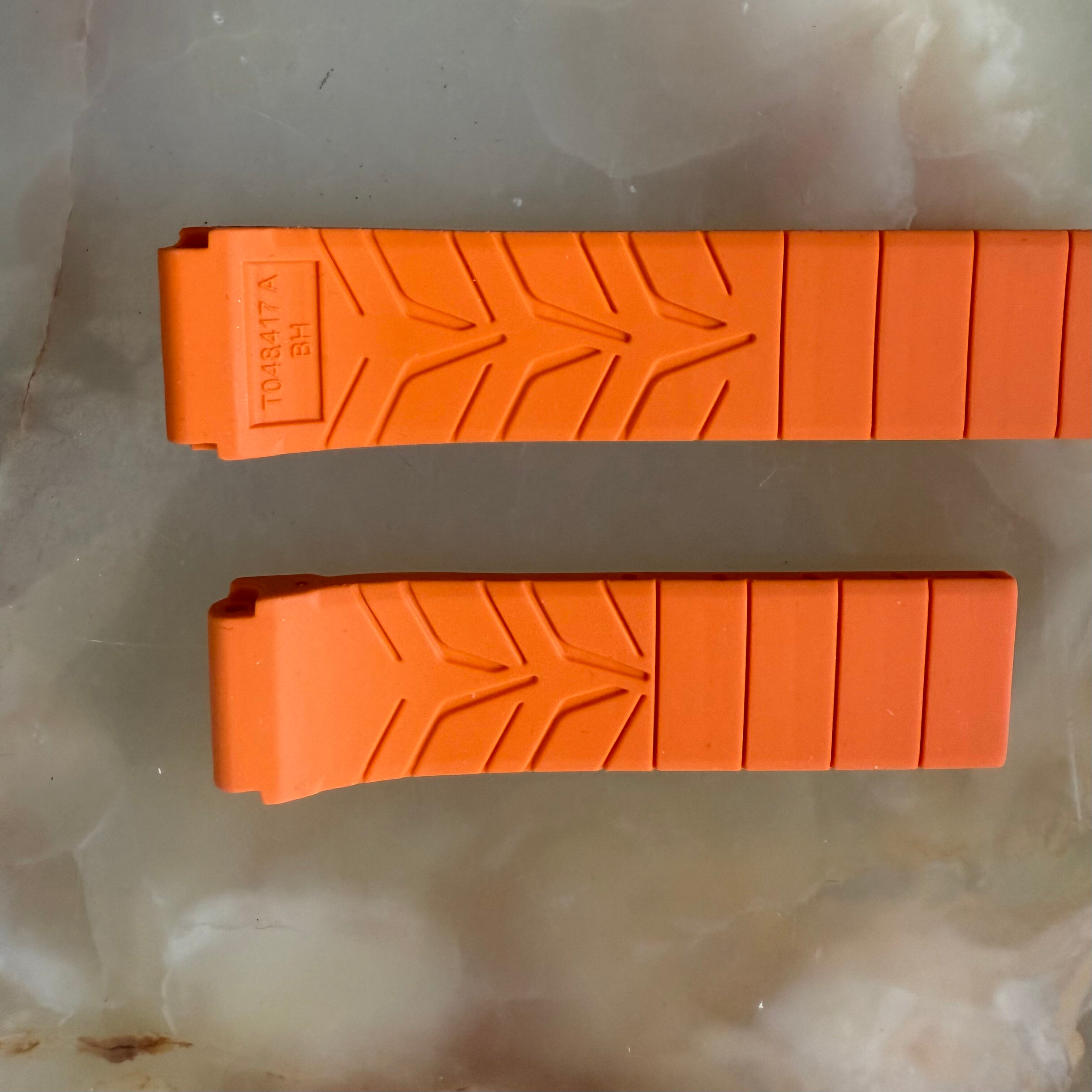 Authentic Tissot Orange Rubber Watch Strap Band 21mm T048417A